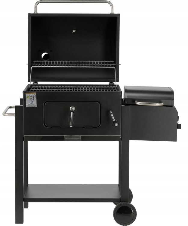 GRILL WĘGLOWY OGRODOWY REGULOWANY RUSZT DELUXE POKRYWA LUND Z WĘDZARNIĄ