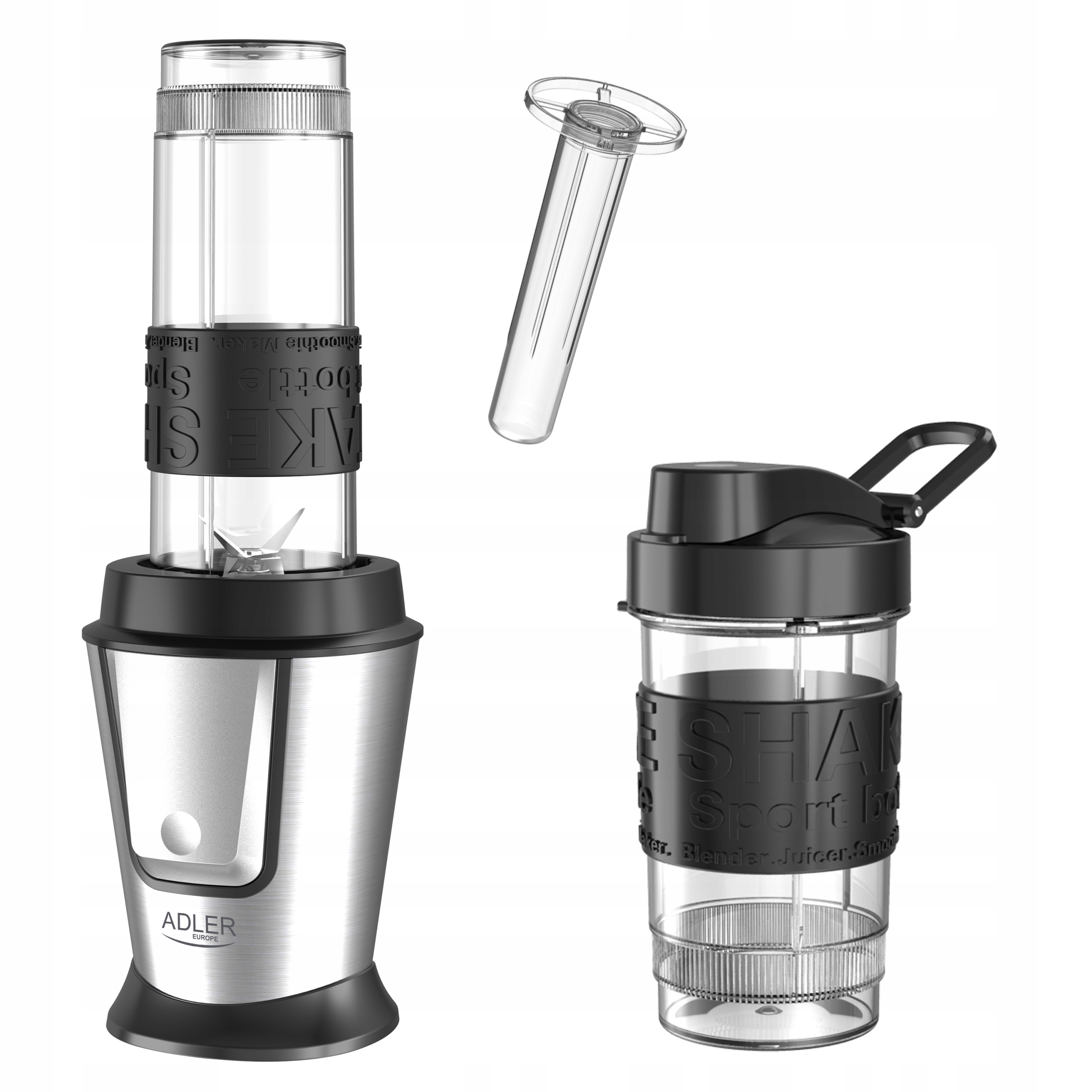 ADLER BLENDER PERSONALNY KIELICHOWY 2 BIDONY + WKŁAD CHŁODZĄCY 800W CZARNY