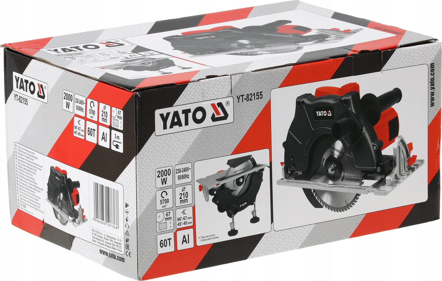 YATO PILARKA PIŁA TARCZOWA 210MM 2000W STOŁOWA KRAJZEGA MOCOWANIE DO STOŁU