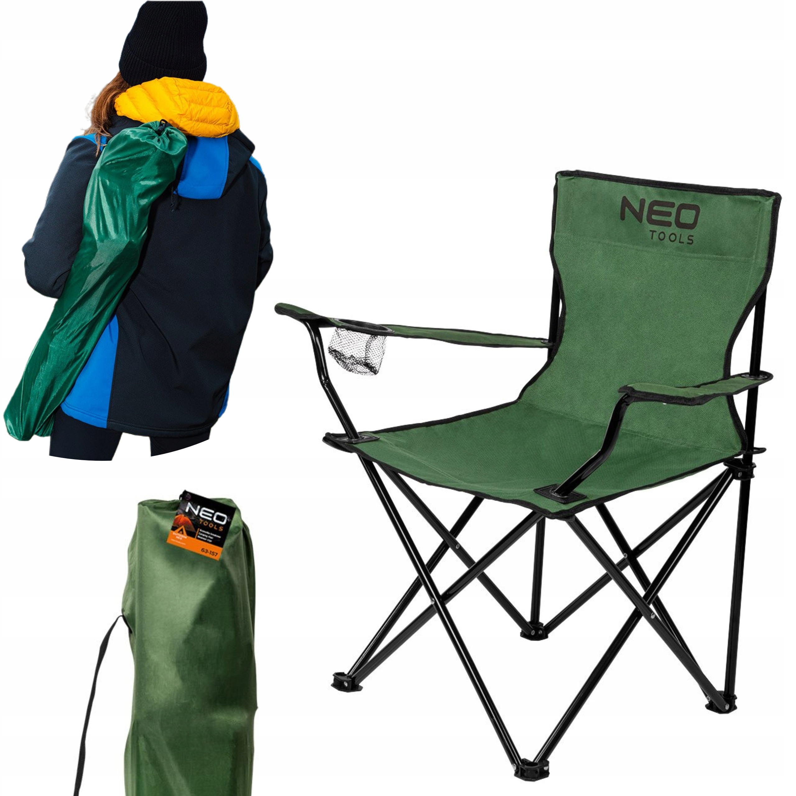NEO KRZESŁO TURYSTYCZNE WĘDKARSKIE SKŁADANE FOTEL