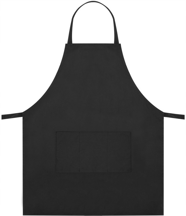 TOYA ELEGANCKI FARTUCH DO GRILLOWANIA CZARNY BAWEŁNA 85X68 KIESZENIE 99782