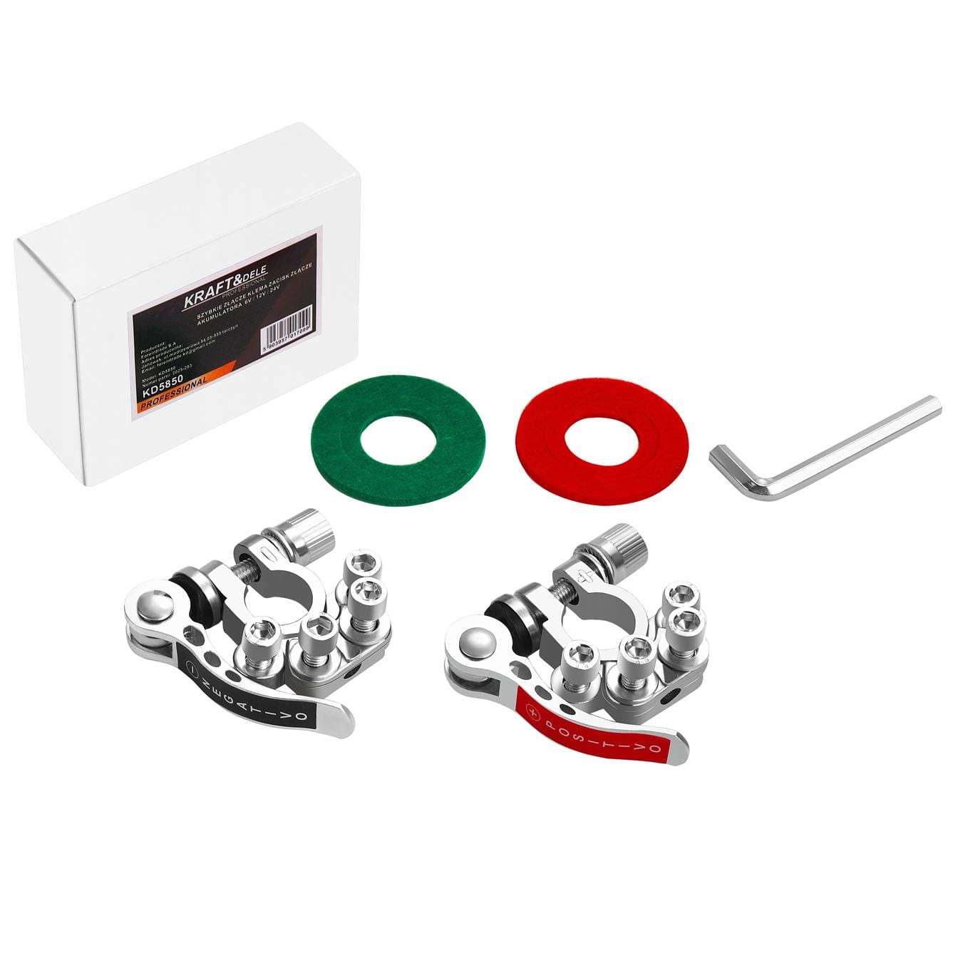 KLEMA ZACISK AKUMULATORA 6/12/24V SZYBKIE ROZŁĄCZANIE 2 SZTUKI KD5850