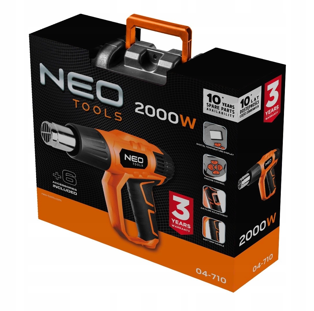 NEO SIECIOWA OPALARKA NAGRZEWNICA LCD 2000W 50 - 600C 04-710 + WALIZKA