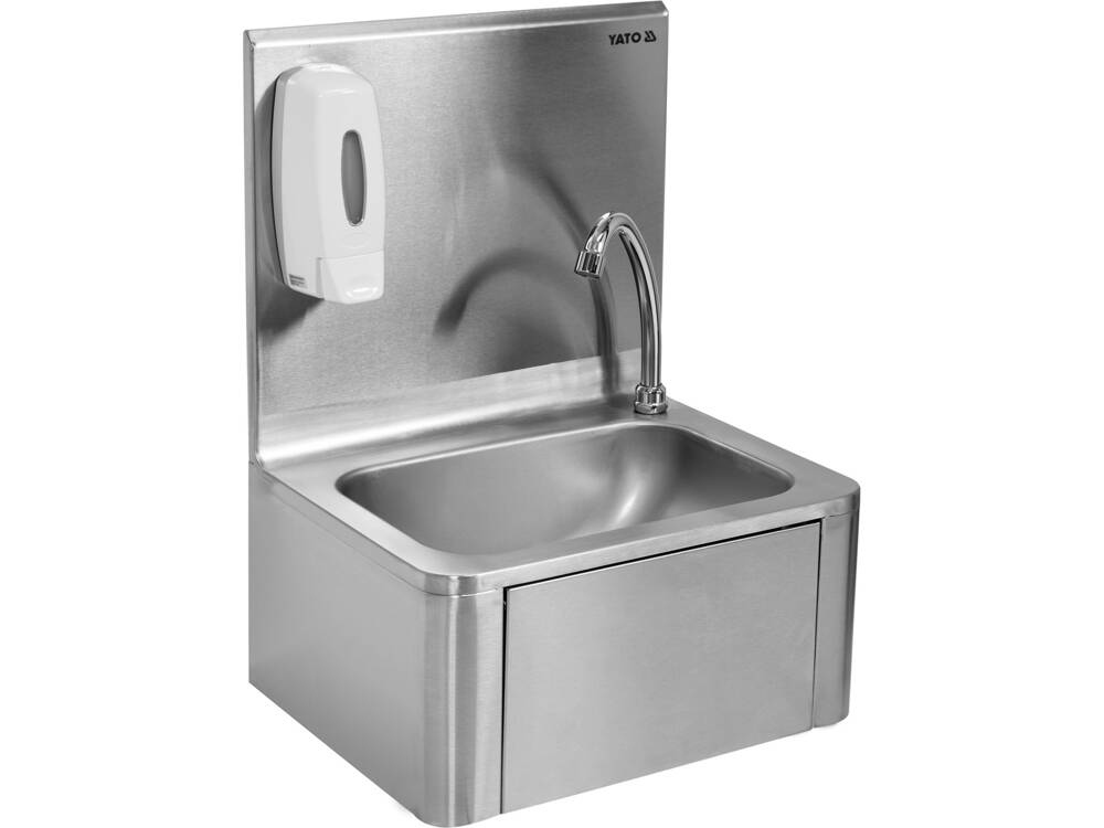 YATO GASTRO UMYWALKA DO RĄK WŁĄCZANA KOLANEM DOZOWNIK 400x330x570mm YG10010