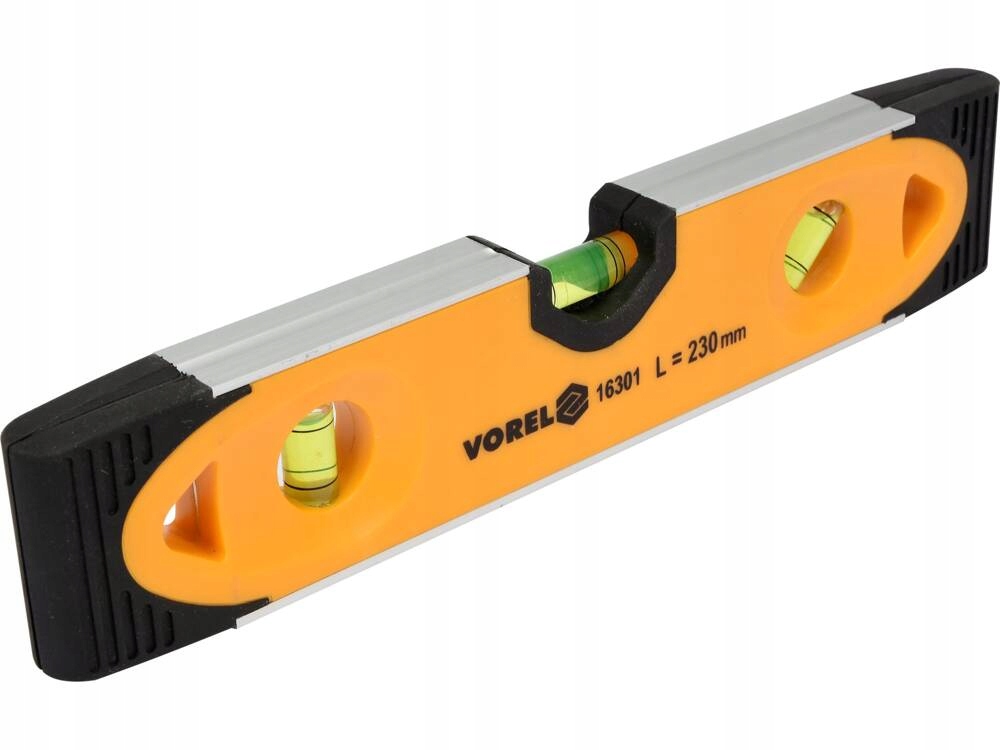 VOREL 16301 POZIOMNICA TORPEDO 230MM 3 LIBELLE LIBELKI PODSTAWA MAGNETYCZNA