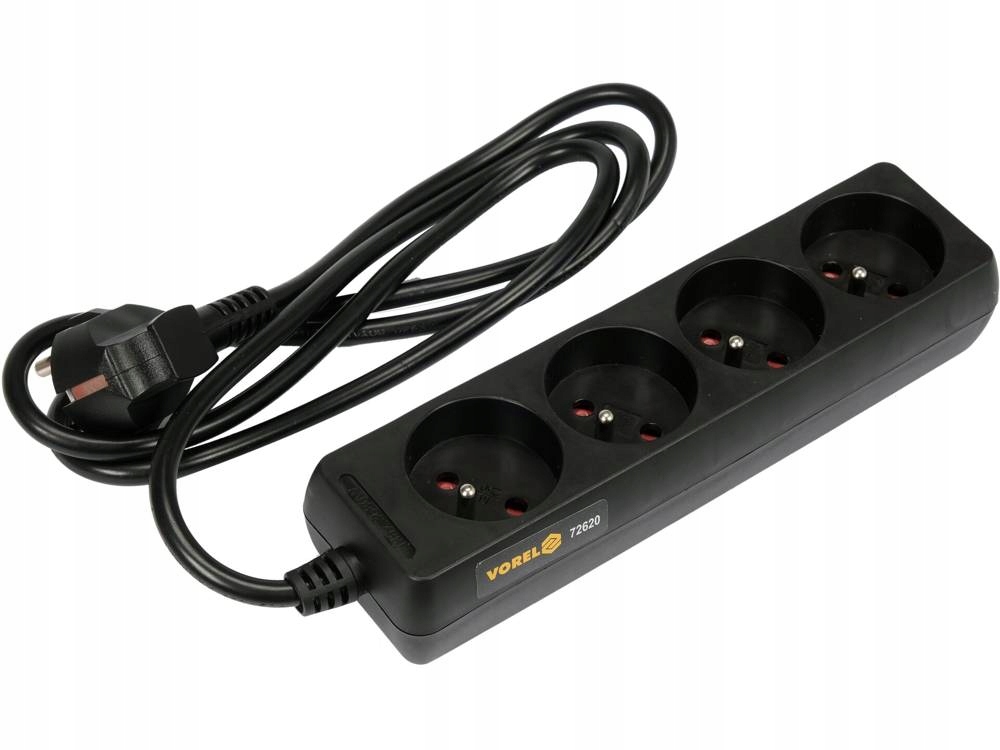 PRZEDŁUŻACZ 4 GNIAZDA Z UZIEMIENIEM, 1,5M VOREL