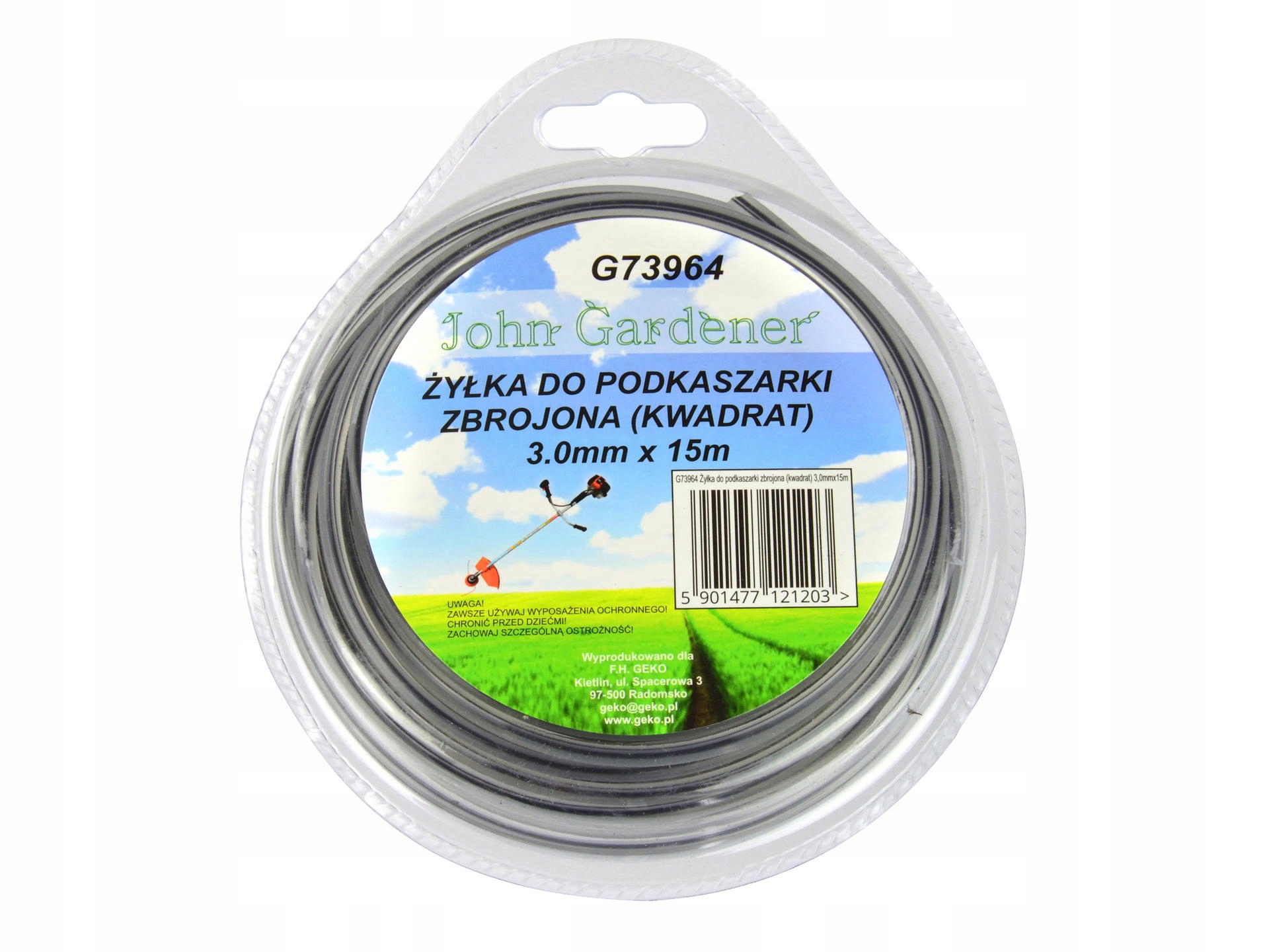 ŻYŁKA TNĄCA DO KOS 1,6 MM 15 MB KWADRAT ZBROJONA