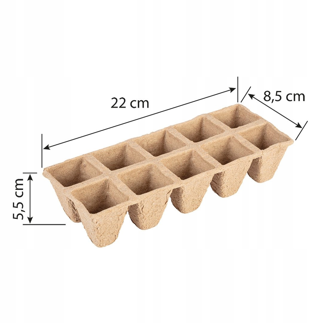 VERTO Rozsadniki doniczki torfowe biodegradowalne MAŁE 10 sztuk 15G466