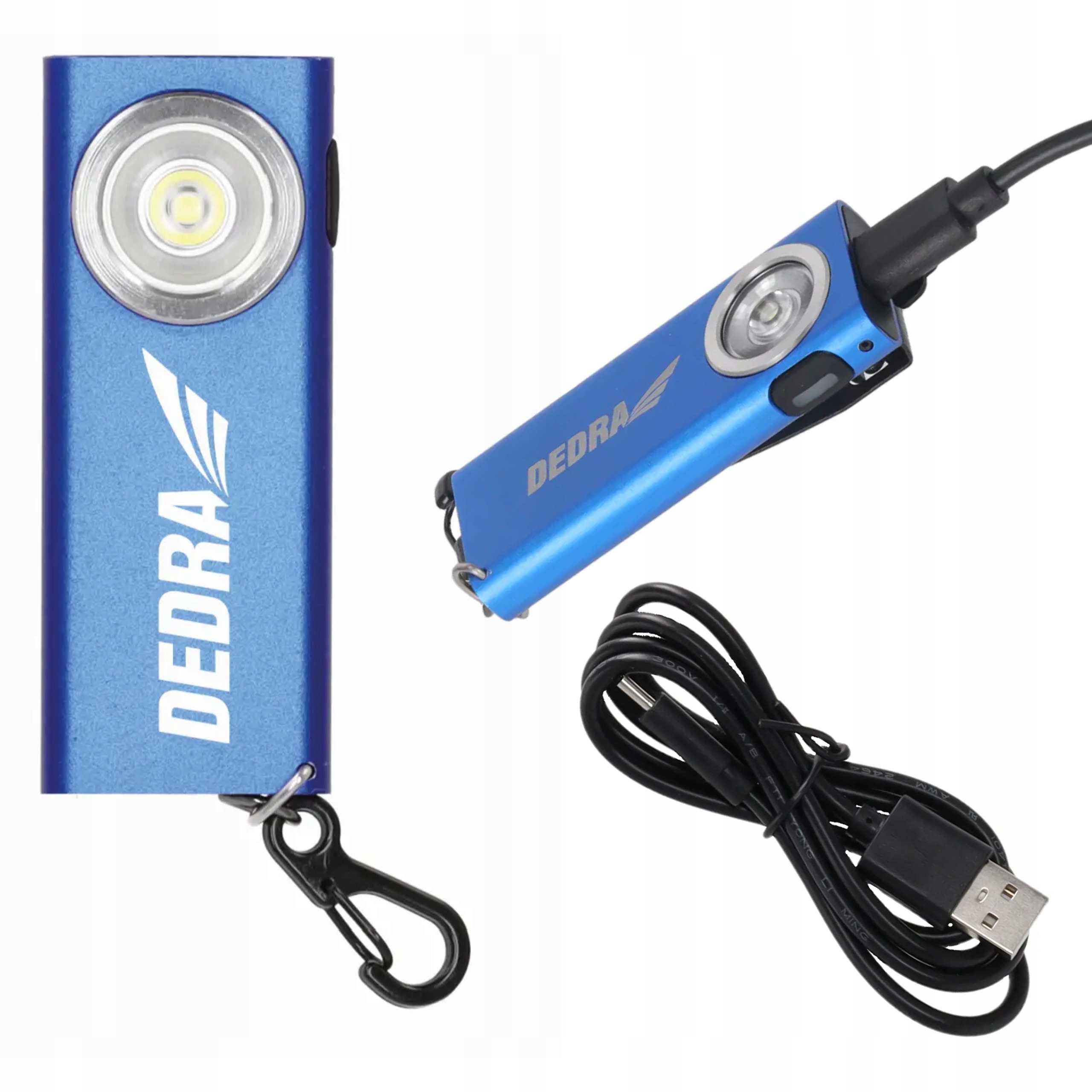 DEDRA LATARKA BRELOK Z HACZYKIEM SLIM LED 210LM + USB-C L0901