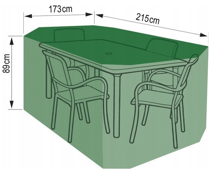 POKROWIEC OGRODOWY PLANDEKA NA MEBLE OGRODOWE 215x173x89cm ZIELONY