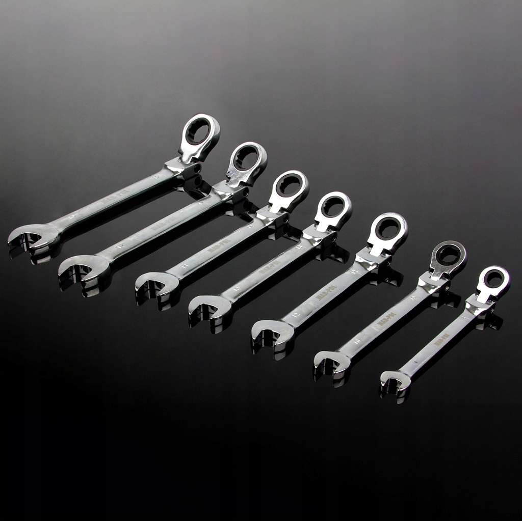 ZESTAW KOMPLET KLUCZE PŁASKO-OCZKOWE Z GRZECHOTKĄ ŁAMANE 8-19mm CLIP M58607