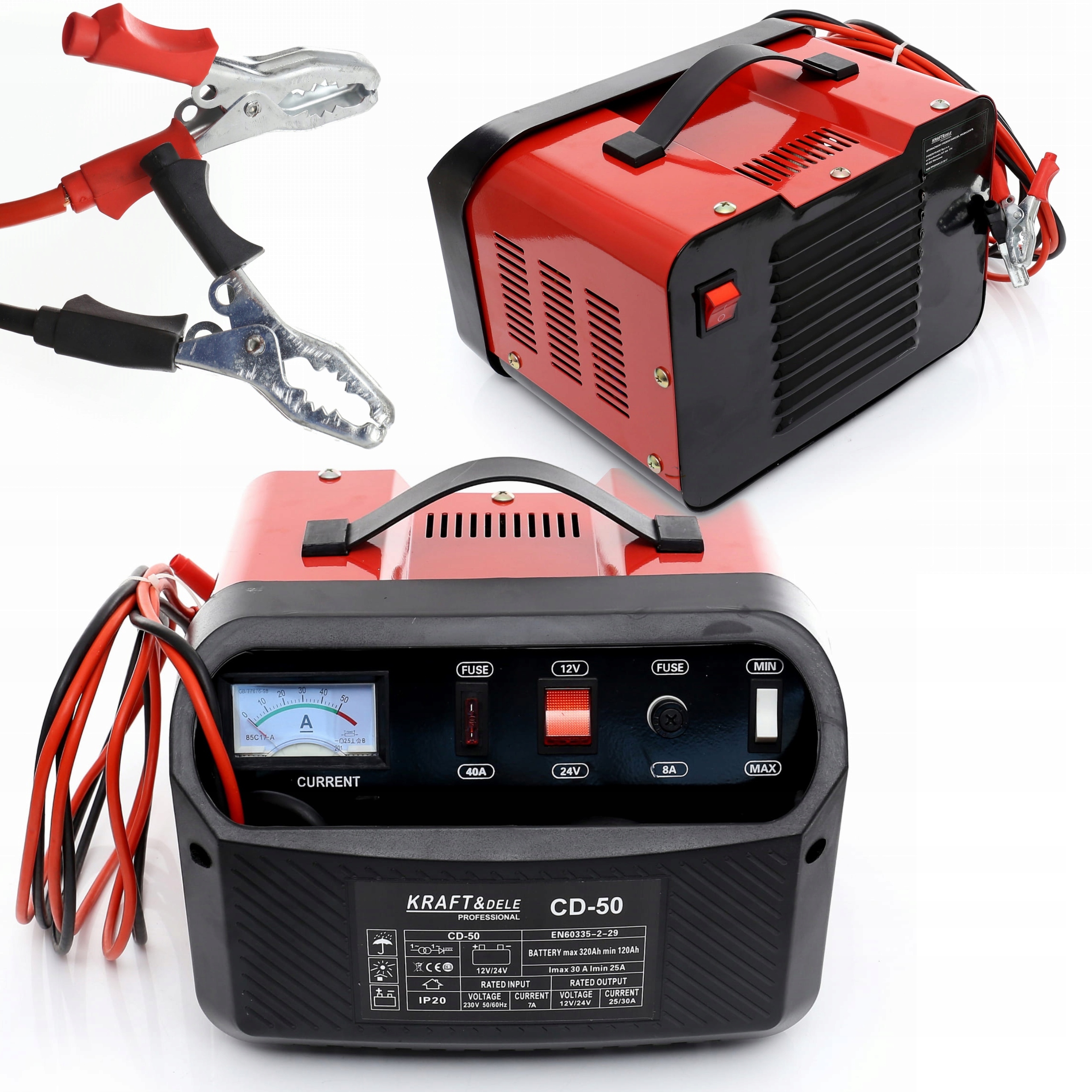 KRAFT&DELE PROSTOWNIK SAMOCHODOWY DO AKUMULATORÓW 12 24V 50A 320AH KD1910