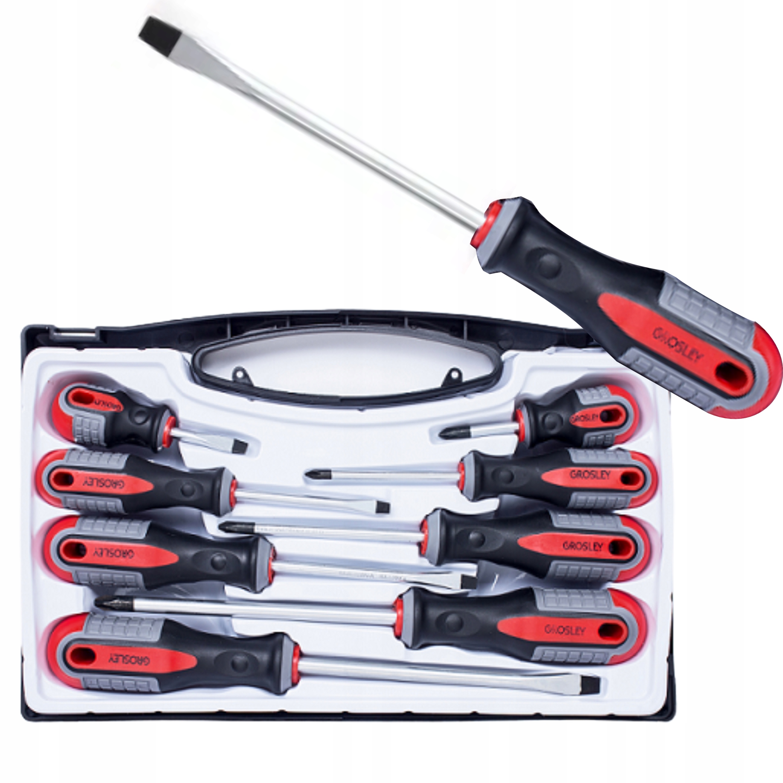 GROSLEY KOMPLET ZESTAW 8SZTUK WKRĘTAKÓW MECHANICZNYCH W WALIZCE GWZ08111