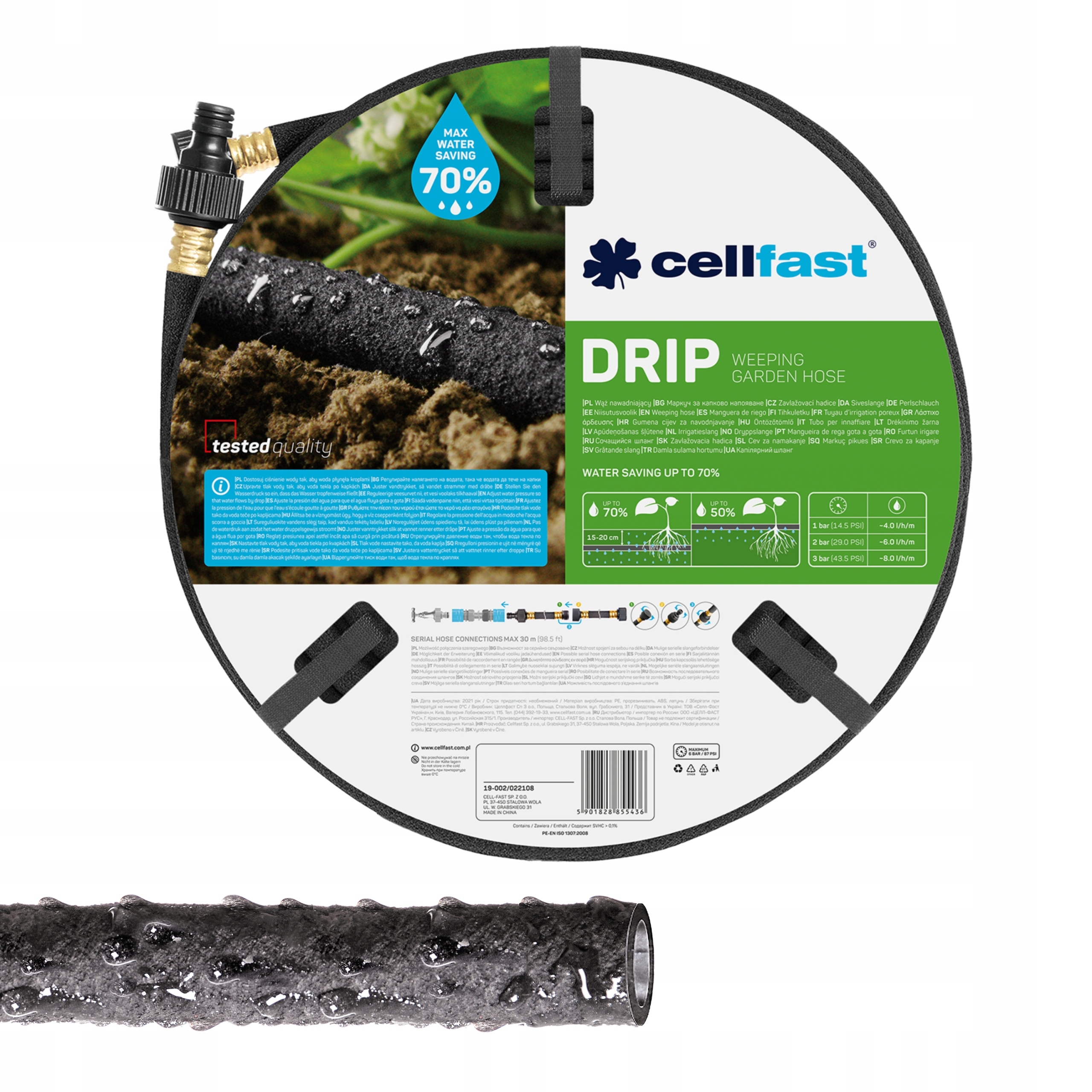 CELLFAST WĄŻ NAWADNIAJĄCY DRIP 1/2'' 22,5M POCĄCY