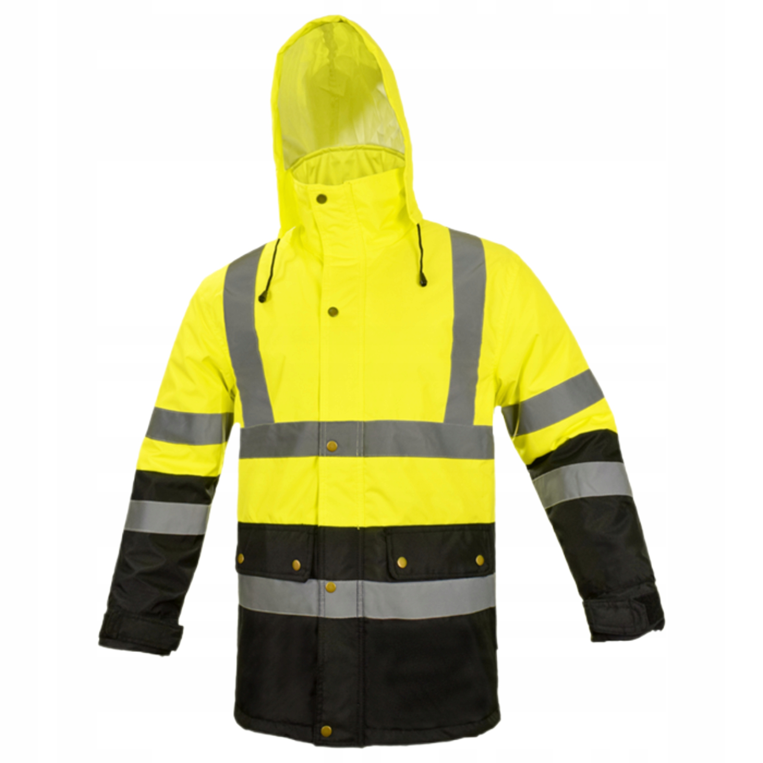 KURTKA ROBOCZA OCIEPLANA OSTRZEGAWCZA Z KAPTUREM Flash bi yellow ŻÓŁTA XL