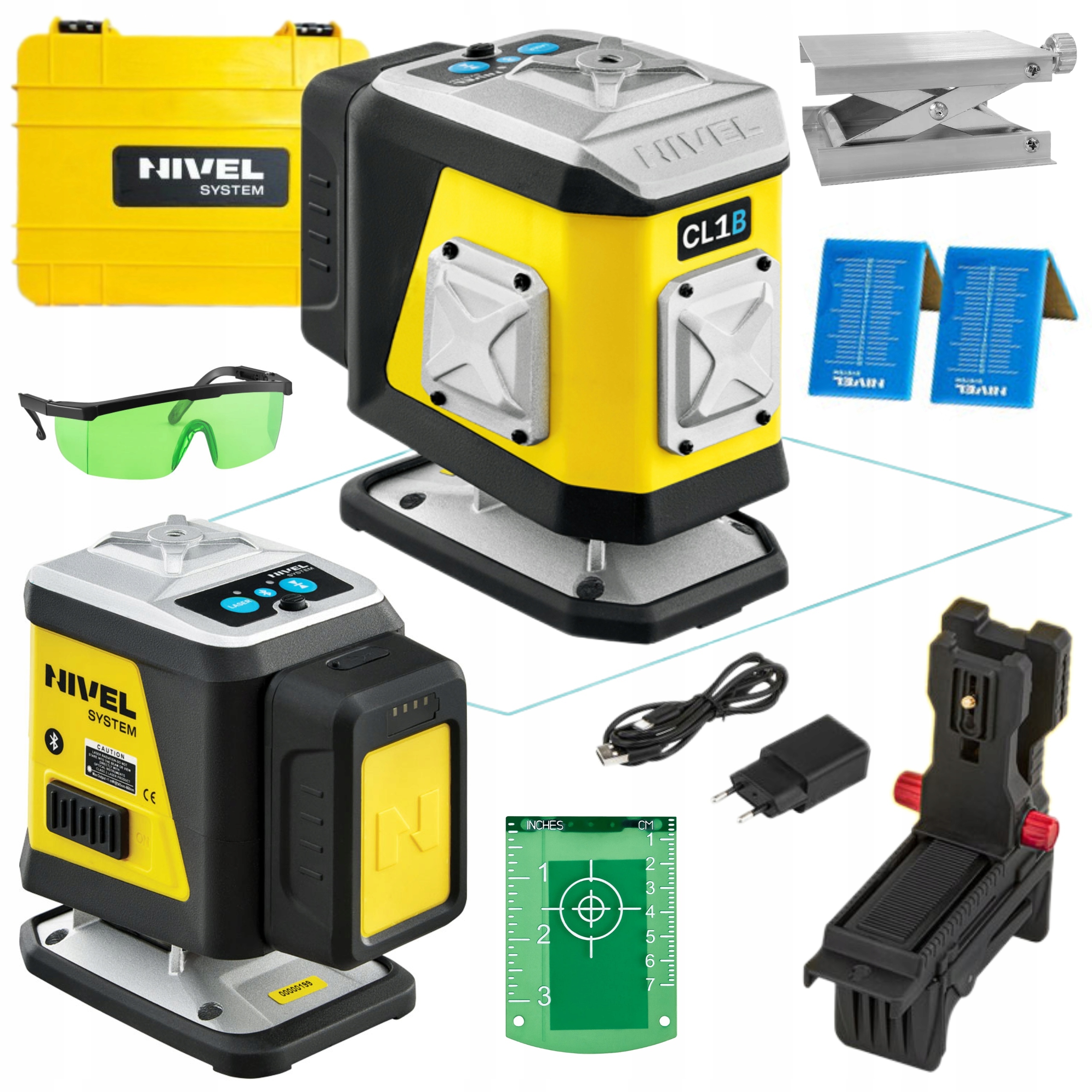 NIVEL SYSTEM LASER PŁASZCZYZNOWY NIEBIESKI Bluetooth AKCESORIA WALIZKA CL1B