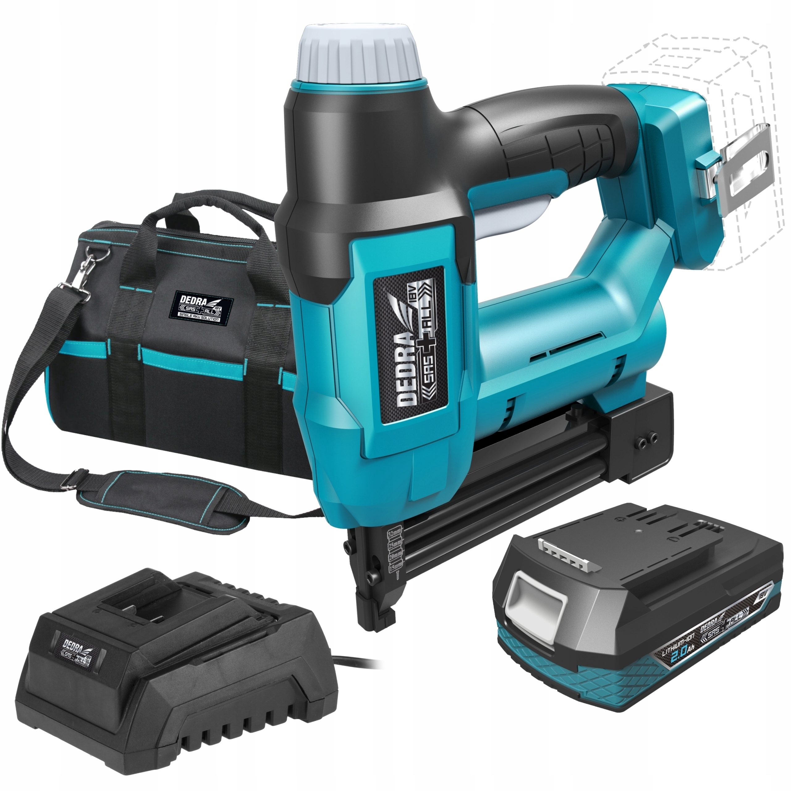DEDRA DED7012 ZSZYWACZ GWOŹDZIARKA 2W1 LI-ION 18V SAS+ALL +ŁADOWARKA +2AH