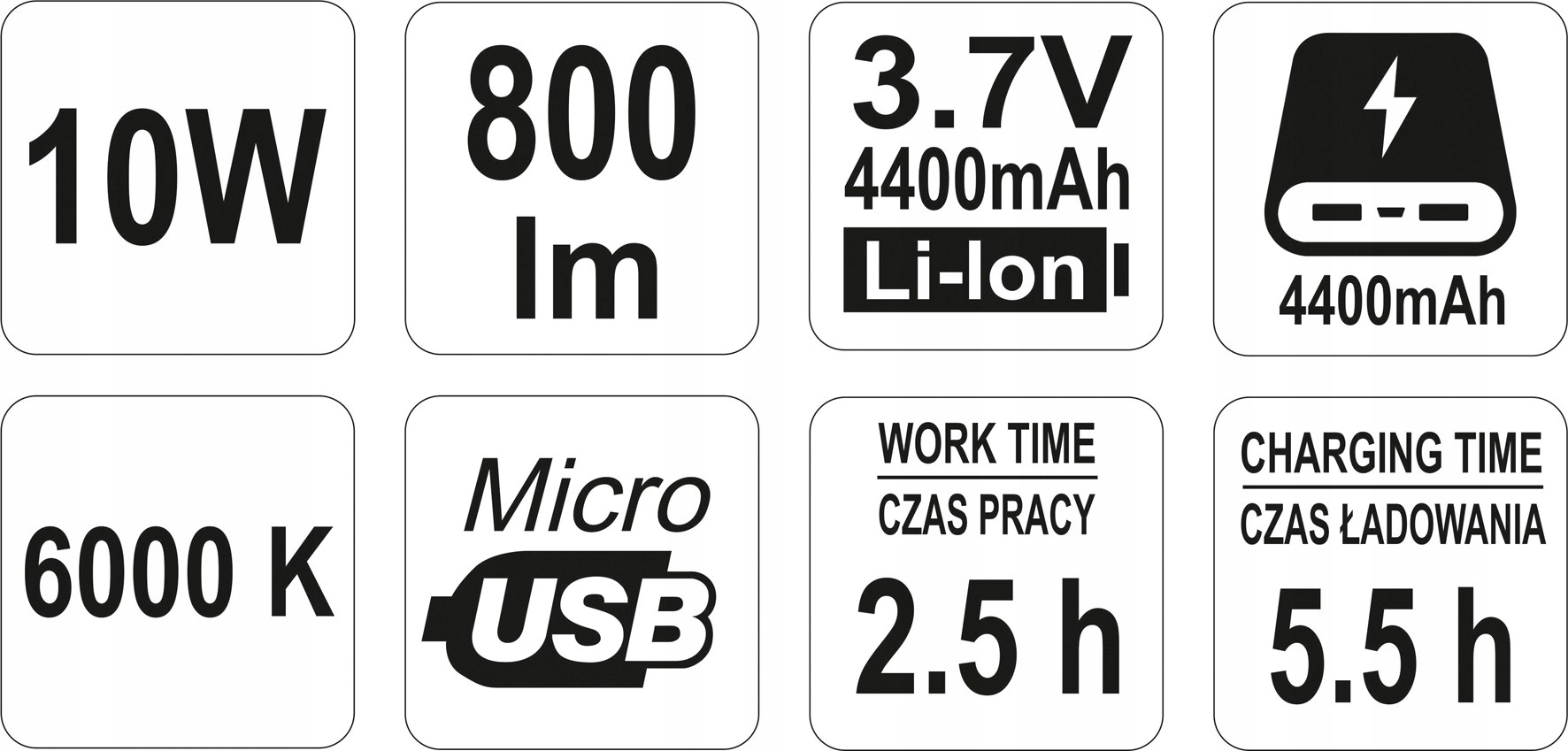 YATO YT-81820 REFLEKTOR DIODOWY PRZENOŚNY 10W AKUM
