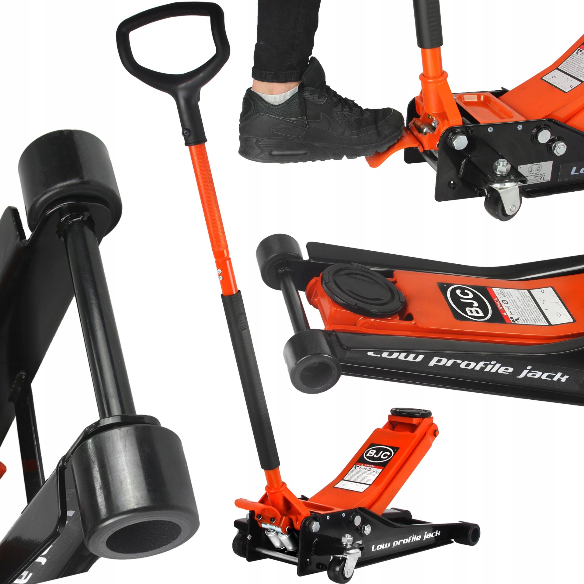 BJC PODNOŚNIK NISKOPROFILOWY 3T LOW PROFILE JACK 80-510mm + GUMA M80233