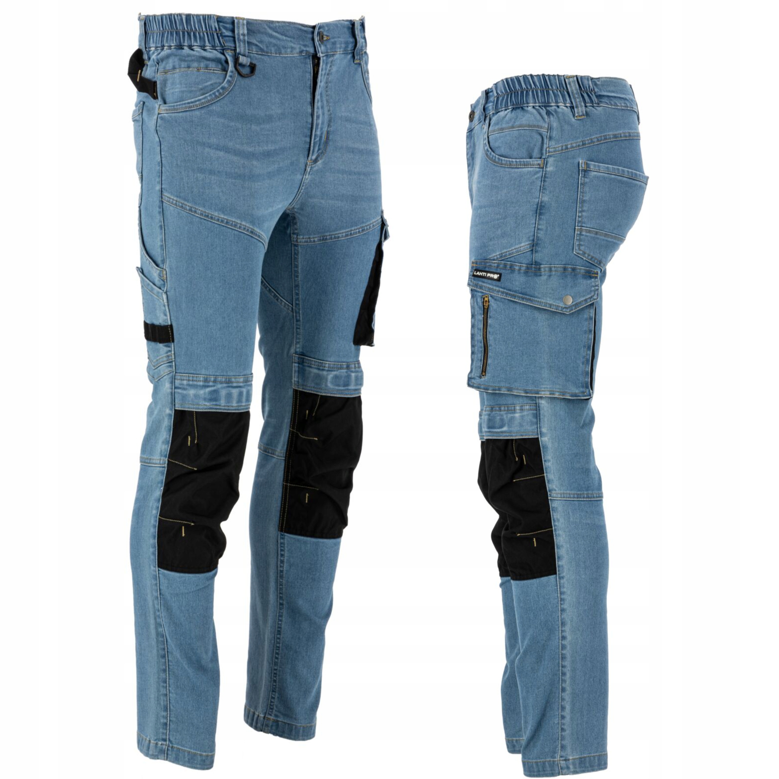 SPODNIE JEANSOWE SLIM FIT ROBOCZE STRETCH WZMOCNIONE LAHTI PRO L40547 r.3XL