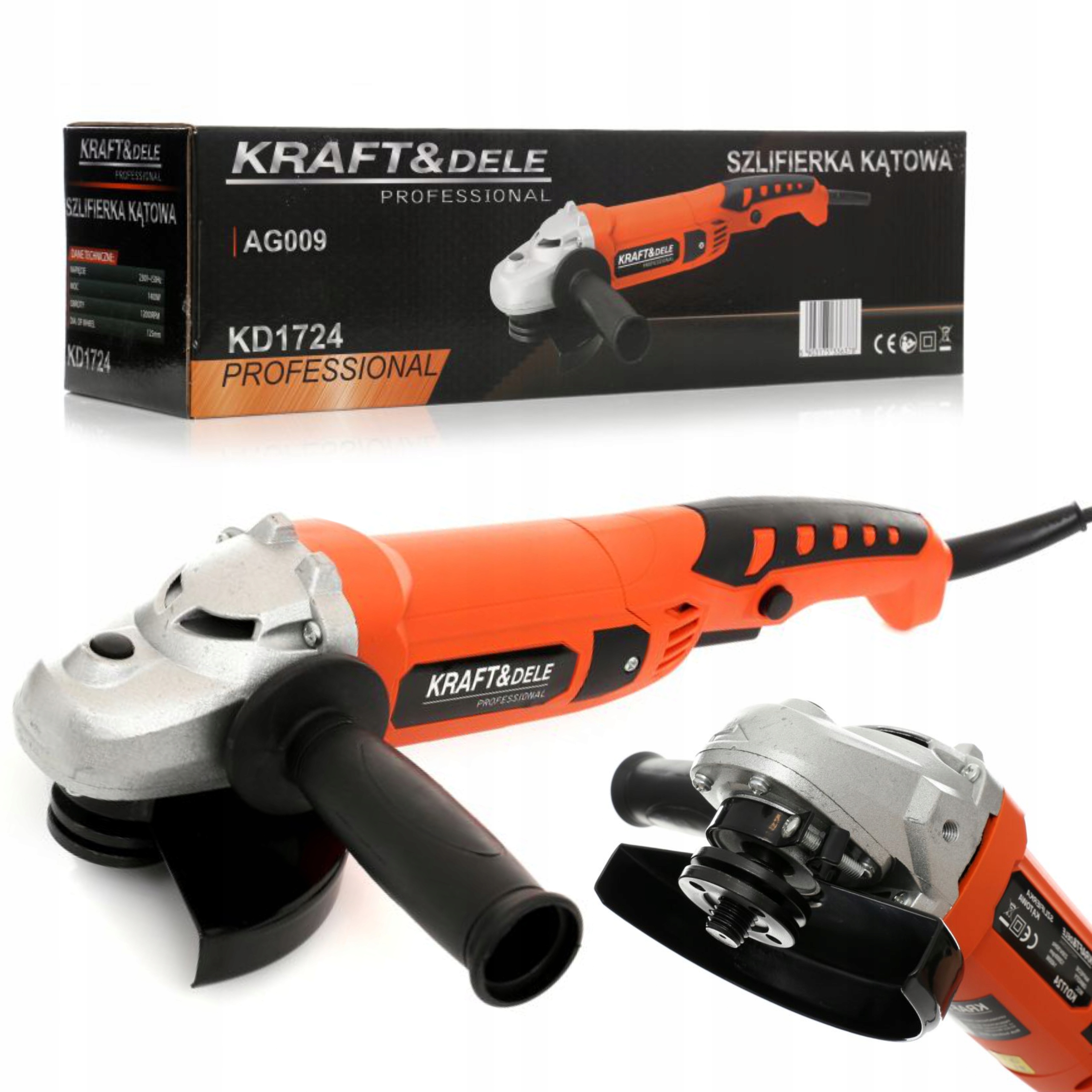 KRAFT&DELE SZLIFIERKA KĄTOWA POLERKA 125mm DIAX 230V 1400W DŁUGA KD1724