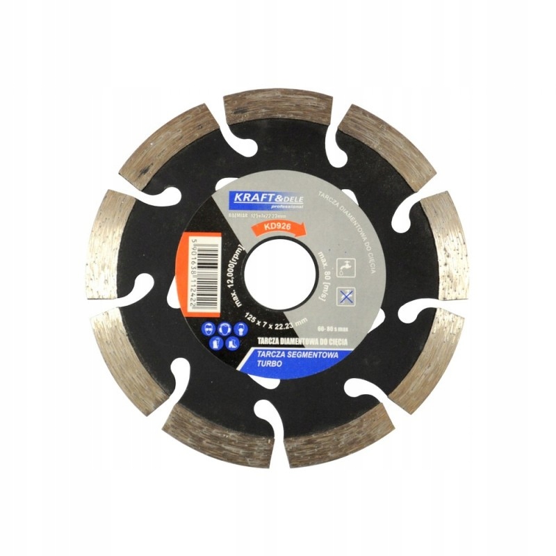 KRAFT&DELE TARCZA DIAMENTOWA SEGMENTOWA TURBO DO CIĘCIA 125x7x22,23mm KD926