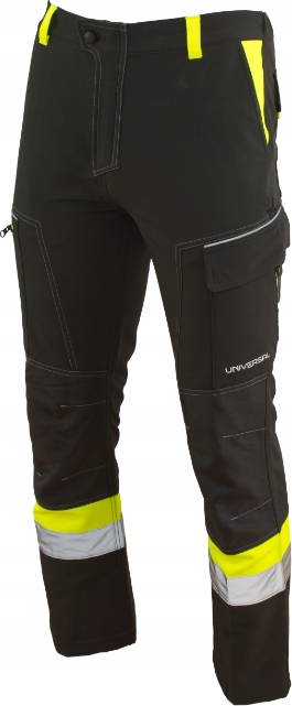 SPODNIE ELASTYCZNE ROBOCZE SOFTSHELL MĘSKIE BHP ODBLASKOWE SPANDEX r. 3XL
