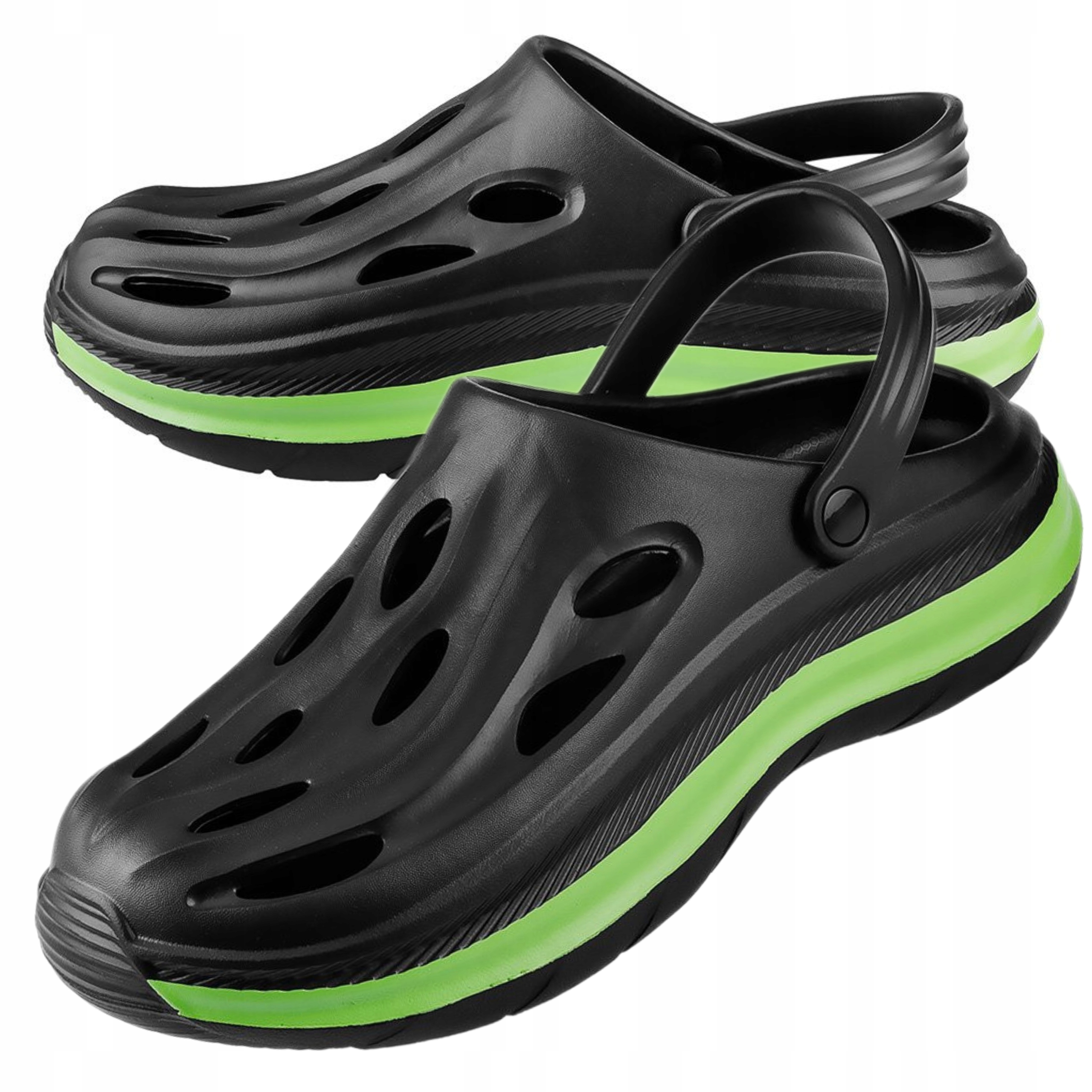 NEO CHODAKI Z PASKIEM BUTY PIANKOWE LEKKIE KAPCIE SANDAŁY OGRODOWE r. 42/43