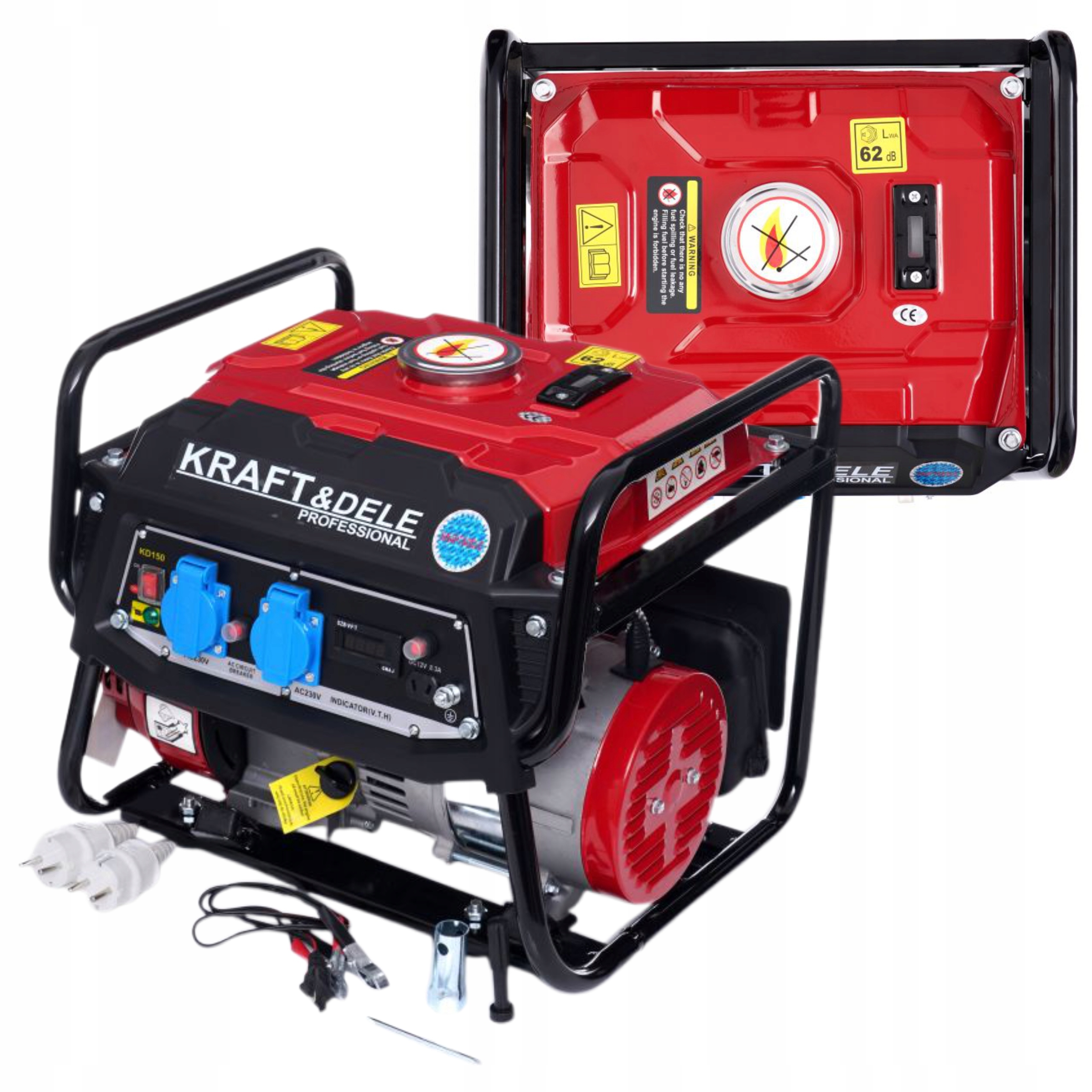 KRAFT&DELE AGREGAT PRĄDOTWÓRCZY GENERATOR PRĄDU 12V 230V 1500W 3KM KD150