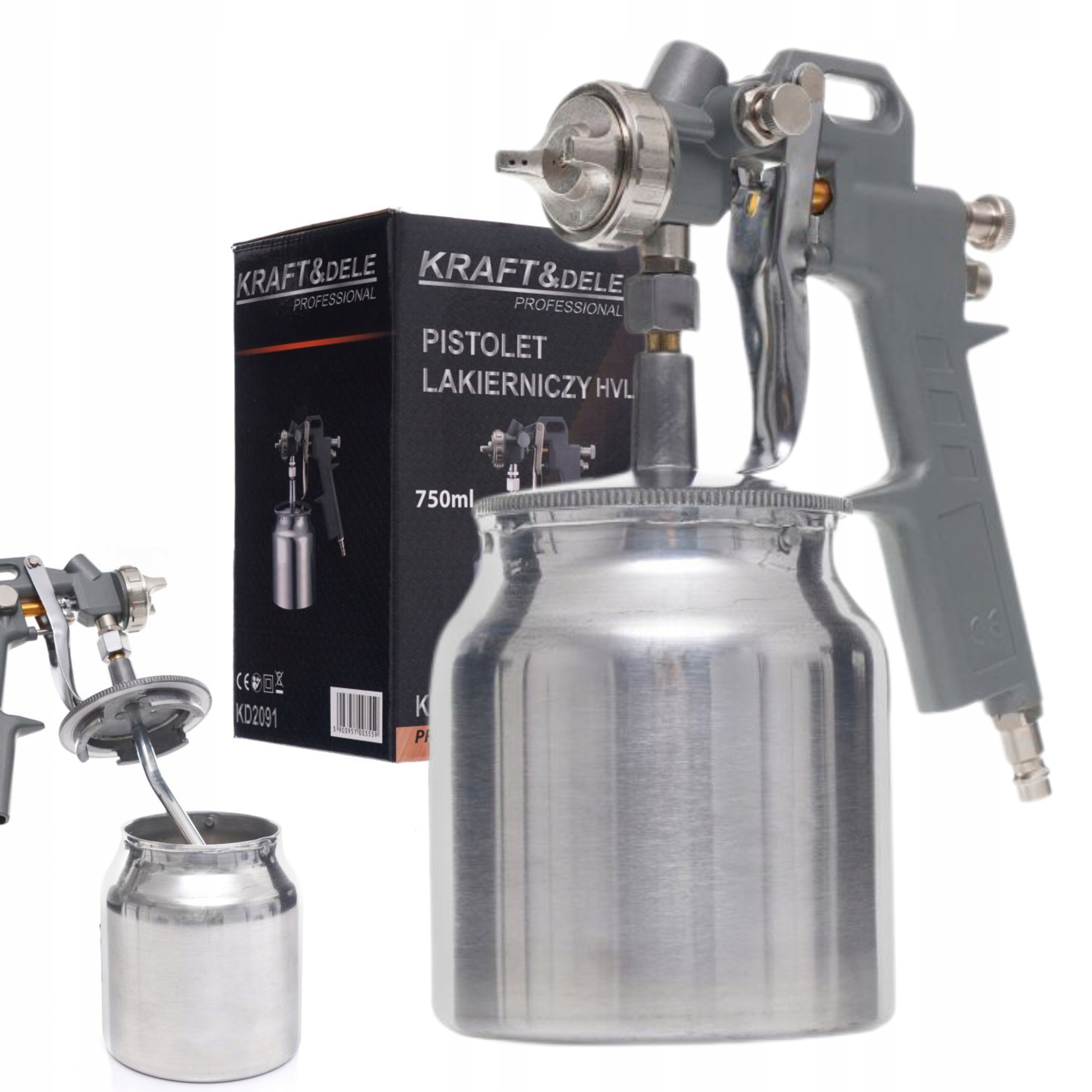 KRAFT&DELE PISTOLET LAKIERNICZY HVLP 750ML DYSZA 1,8MM KD2091
