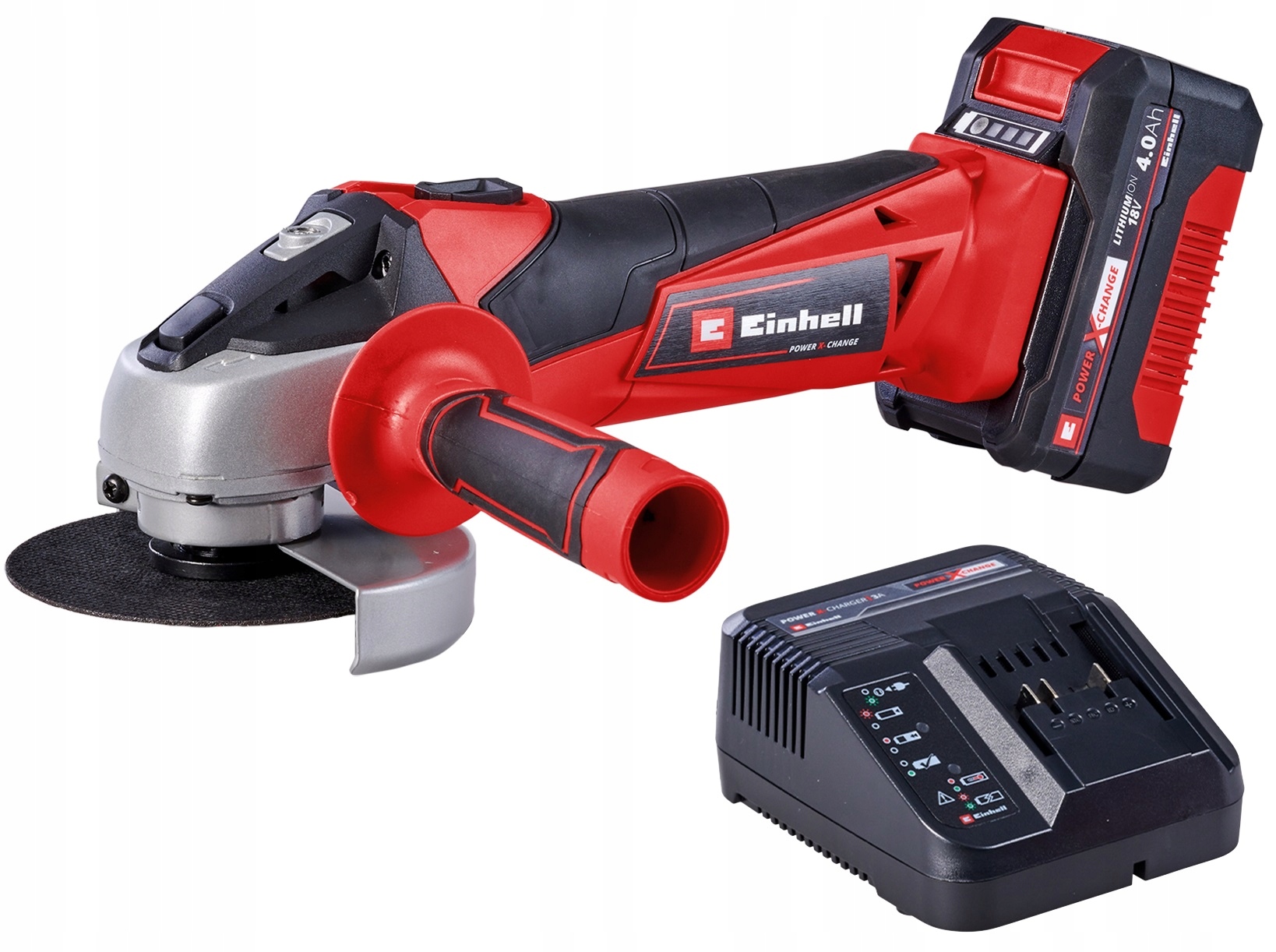 EINHELL SZLIFIERKA KĄTOWA 115mm 18V AKUMULATOR 4,0Ah ŁADOWARKA TC-AG 18/115