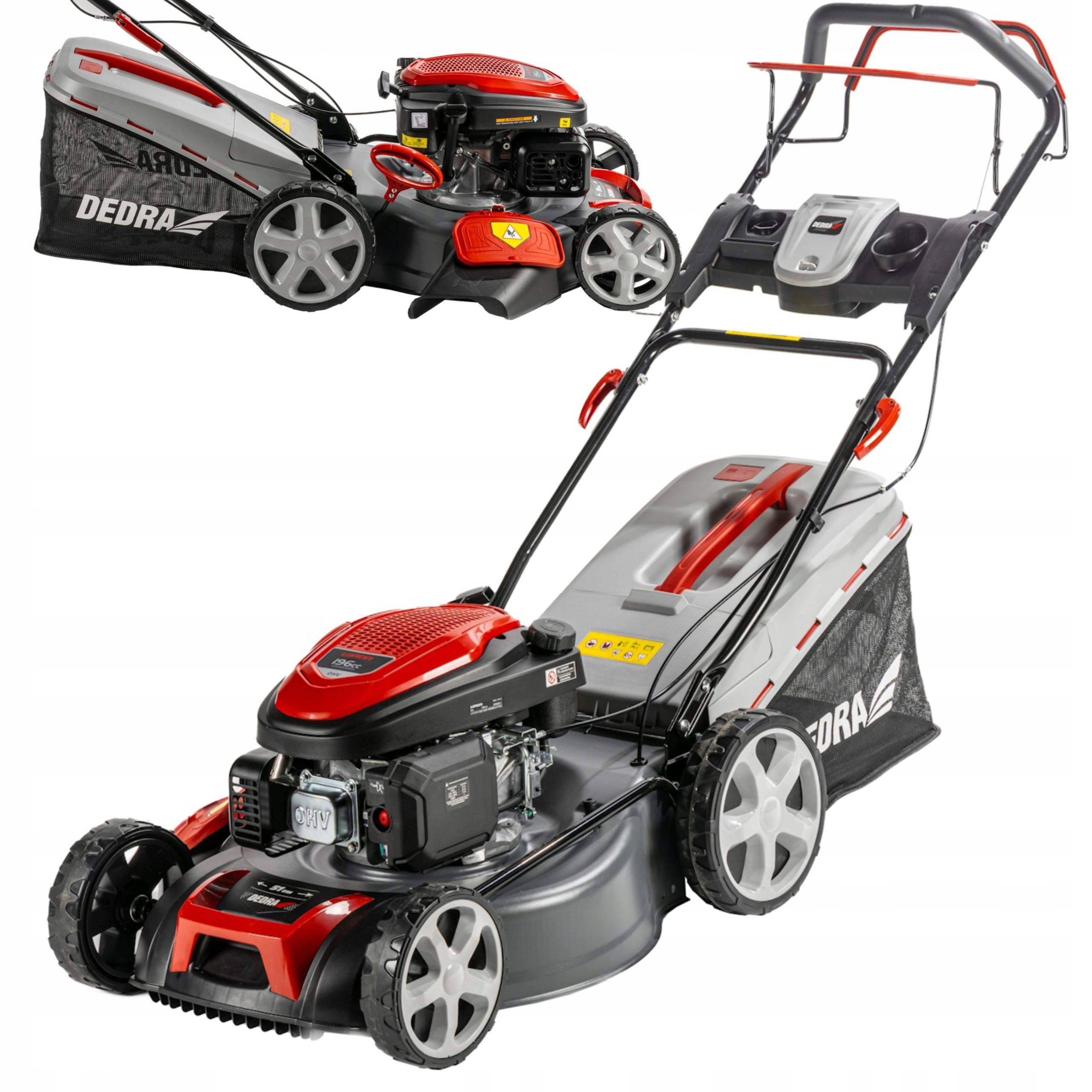 DEDRA KOSIARKA SPALINOWA 51CM NAPĘD LONCIN 196 CM3 4KW MIELENIE KOSZ 60L