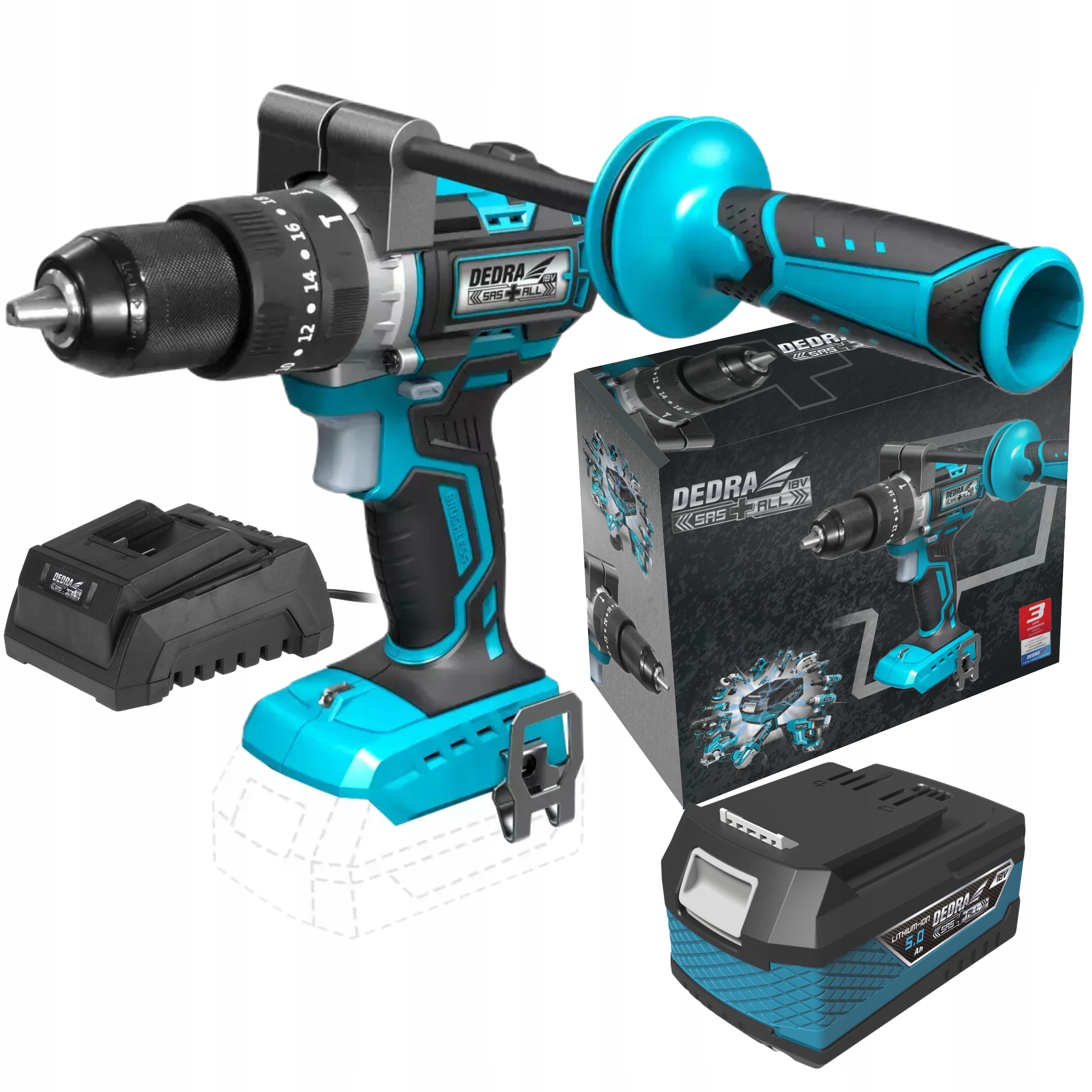 DEDRA WIERTARKO WKRĘTARKA UDAROWA AKUMULATOROWA 85NM 18V DED7140 SAS+ 5Ah