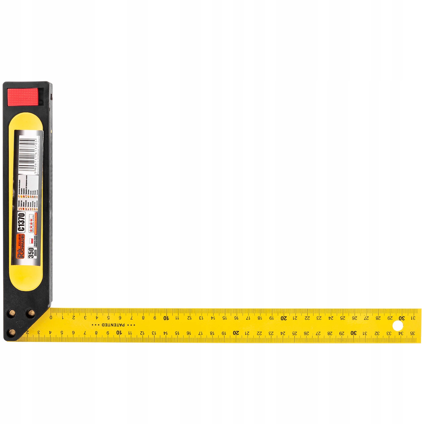 RICHMANN UNIWERSALNY KĄTOWNIK ZE STOPKĄ 350 MM PL ŻÓŁTY TR008 STALOWY C1370