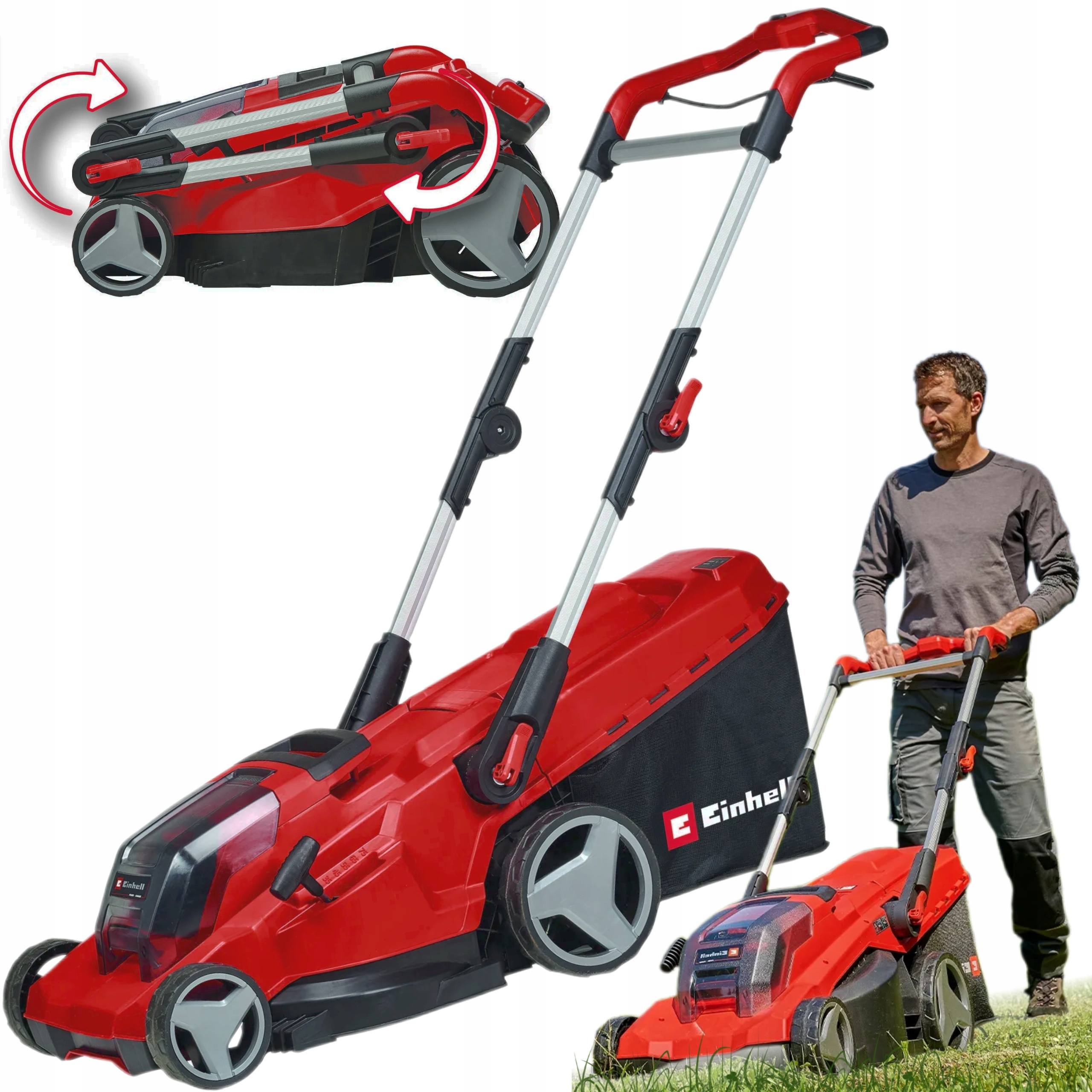 EINHELL KOSIARKA AKUMULATOROWA 2x18V 41cm KOSZ 50L GP-CM 36/41 Li-solo