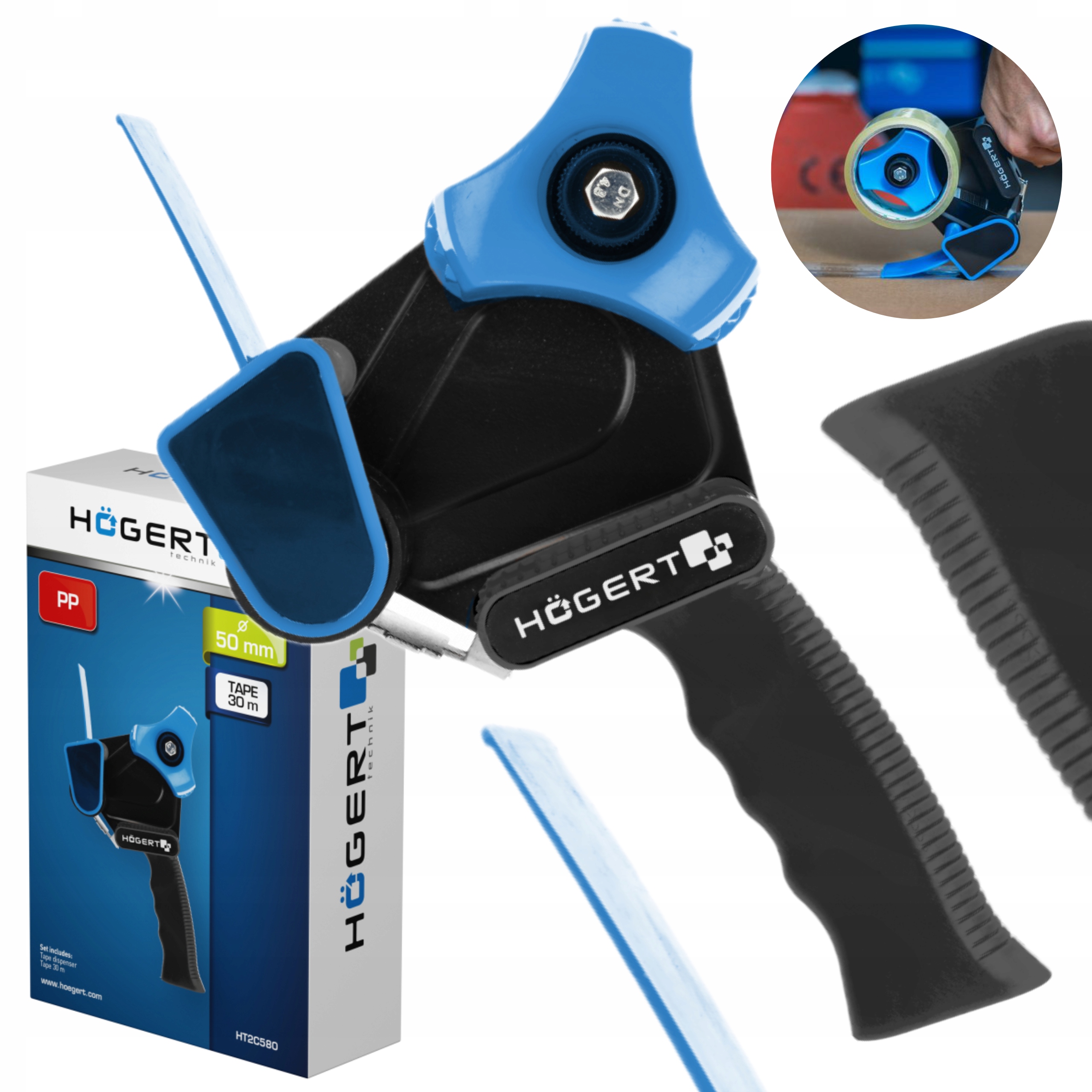 HOEGERT APLIKATOR DYSPENSER DO TAŚMY KLEJĄCEJ 50 MM HT2C580