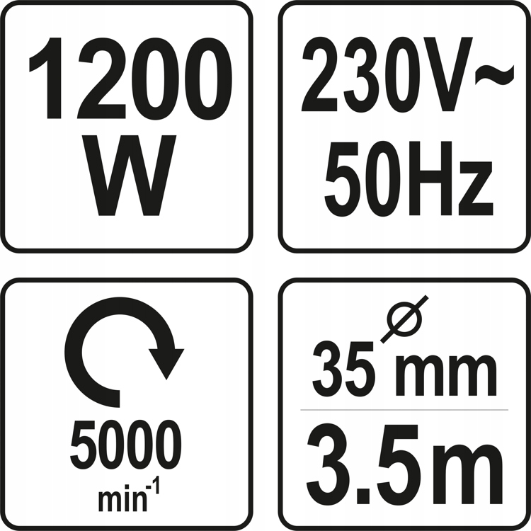 YATO WIBRATOR ZAGĘSZCZARKA DO BETONU 1200W + BUŁAWA DŁUGOŚĆ 3m YT-82600