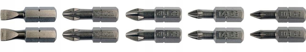 YATO ZESTAW PRECYZYJNYCH MOCNYCH GROTÓW DO WKRĘTARKI 25MM 10 SZTUK YT-04822