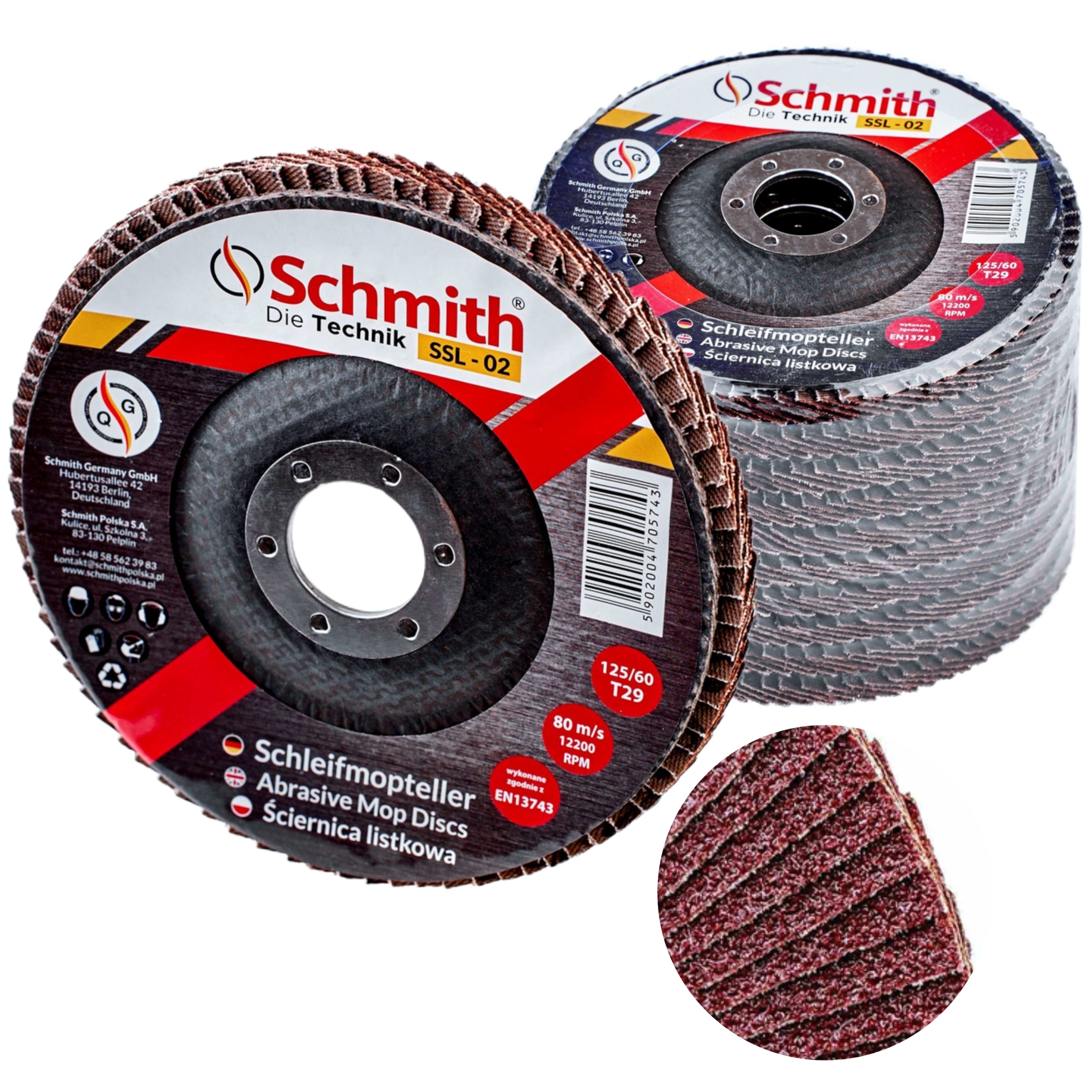 SCHMITH ZESTAW 10 SZT. ŚCIERNICA LISTKOWA-125/80MM