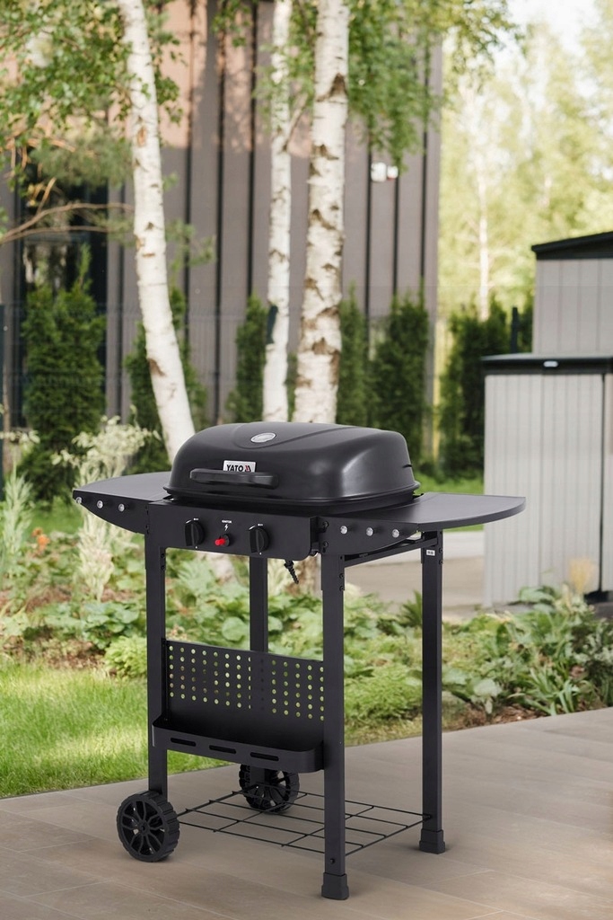 YATO GRILL GAZOWY ASAHI OGRODOWY 5KW DWUPALNIKOWY Z POKRYWĄ CZARNY YG-20007
