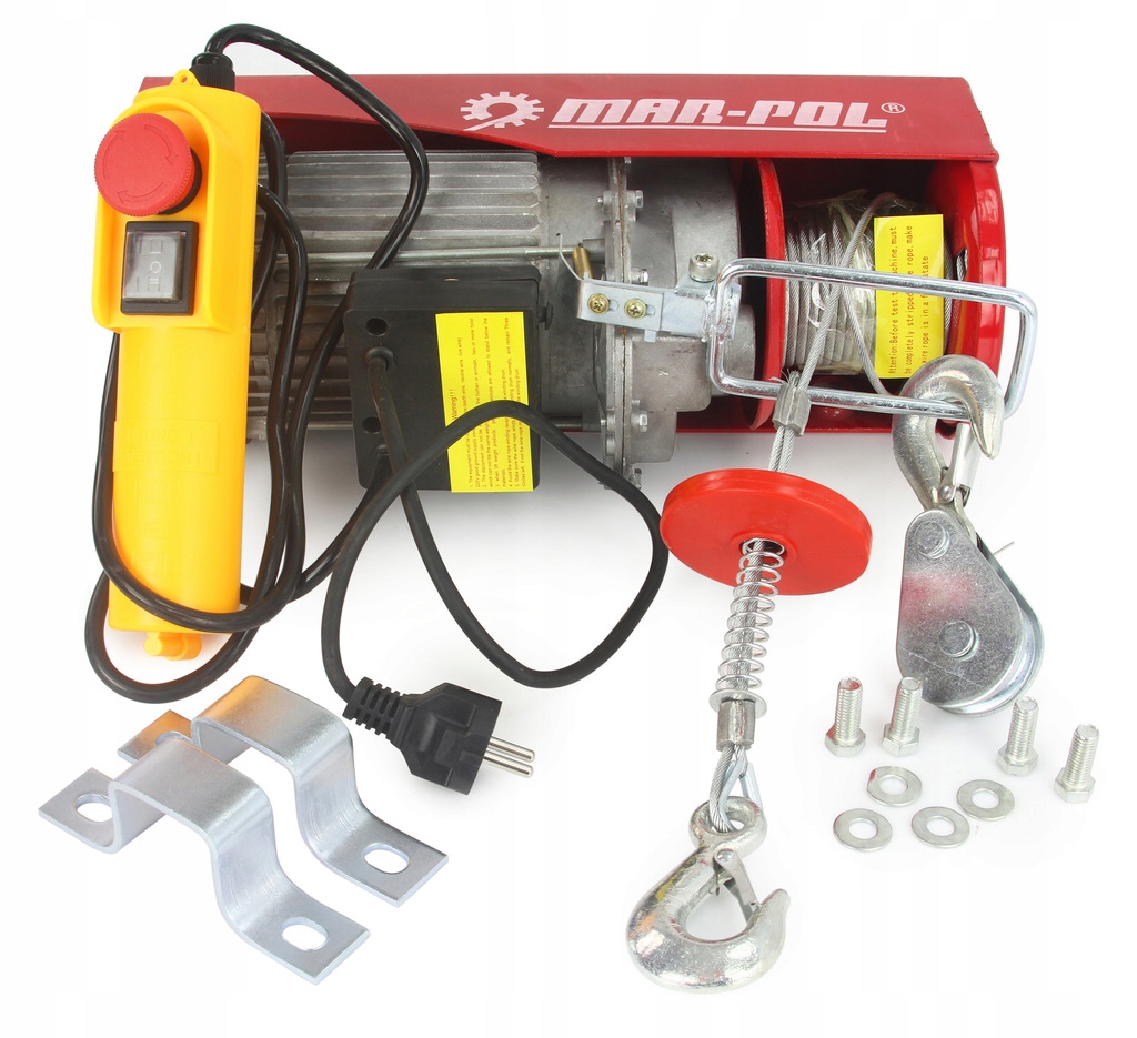 WYCIĄGARKA WCIĄGARKA ELEKTRYCZNA LINOWA YT-300/600 kg 1200W ZBLOCZE M80790