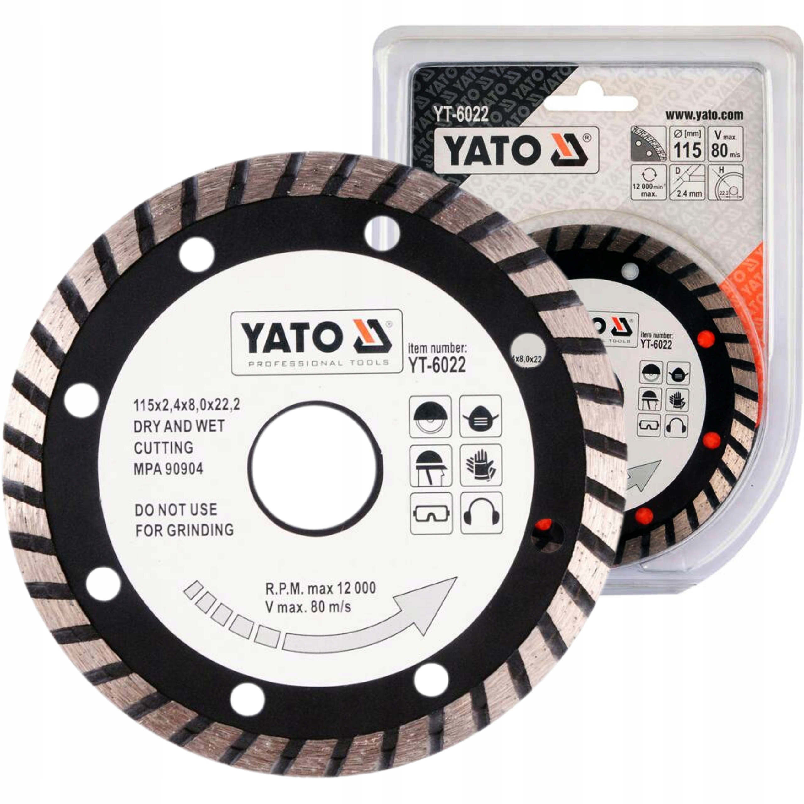 YATO TARCZA DIAMENTOWA SEGMENTOWA DO BETONU TURBO 115 MM YT-6022