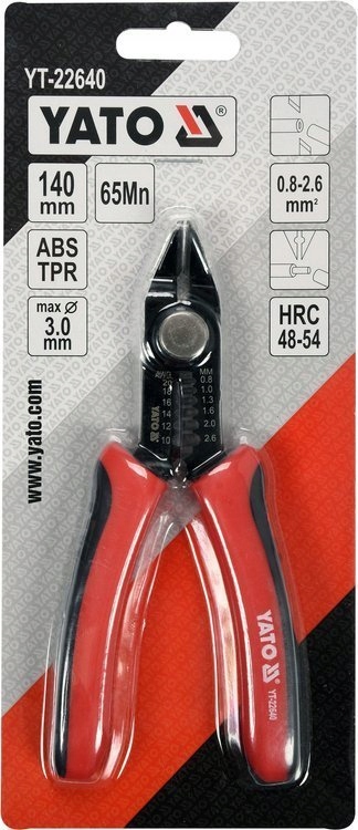 YATO OBCINAK ELEKTRYCZNY 140MM DO ŚCIĄGANIA IZOLACJI 0.8-2.6MM2 YT-22640