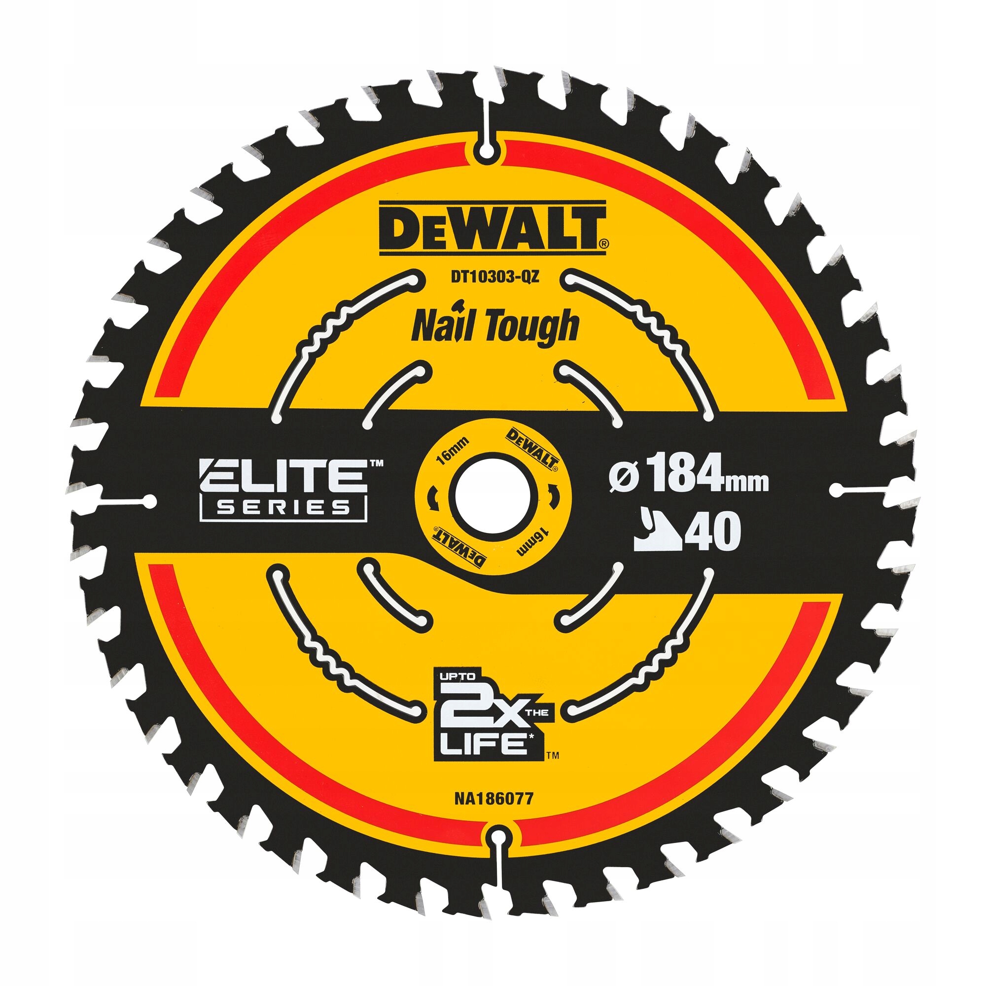 DeWALT TARCZA DO PIŁ PILARKI RĘCZNEJ 184x16mm 184mm 40z DO DREWNA DT10303