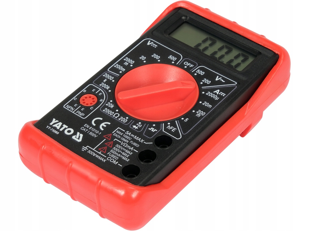 YATO MULTIMETR RĘCZNY CYFROWY MIERNIK BUZER Z WYŚWIETLACZEM LCD YT-73080