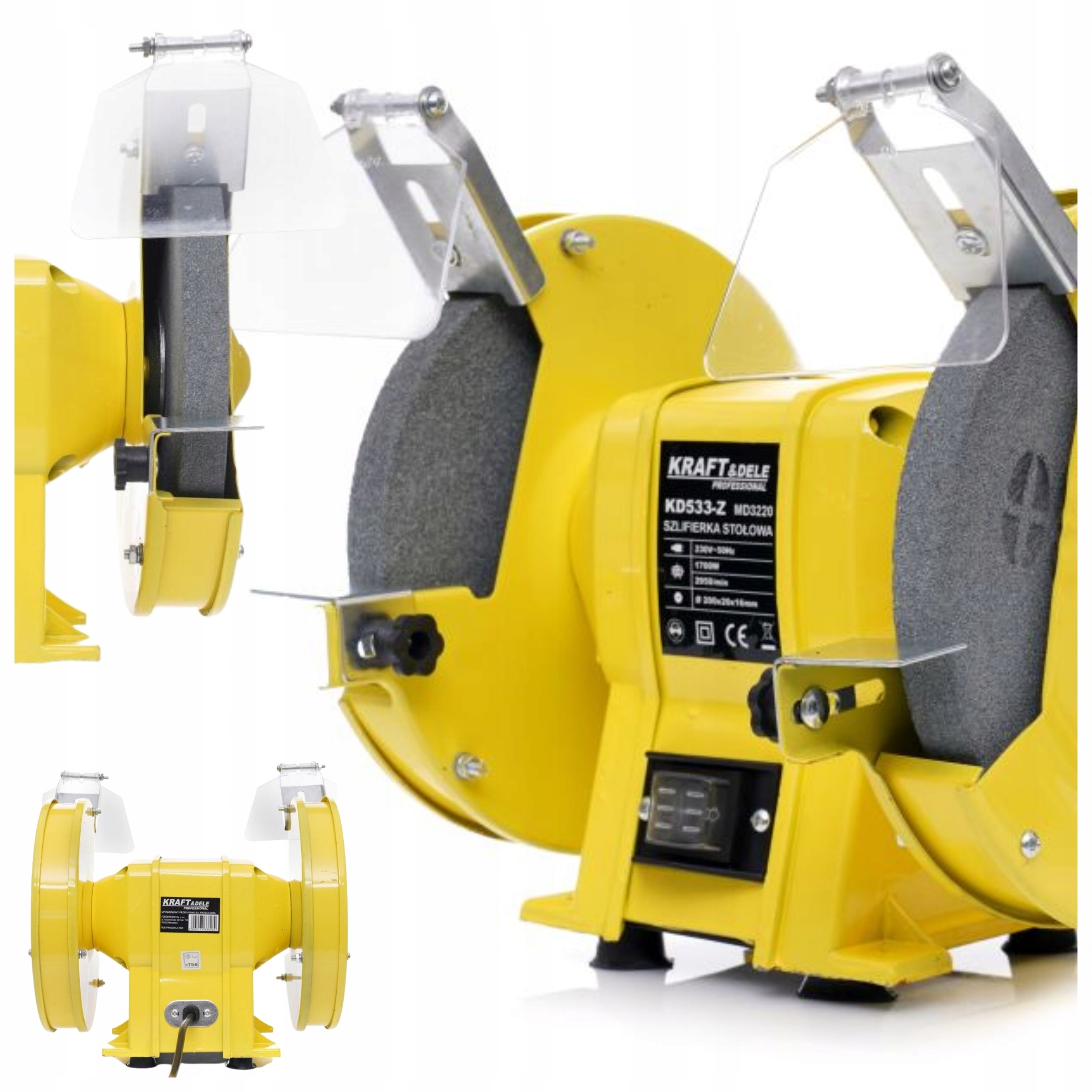 KRAFT&DELE SZLIFIERKA STOŁOWA TARCZOWA 2-KAMIENIOWA 200MM 1700W KD533-Z