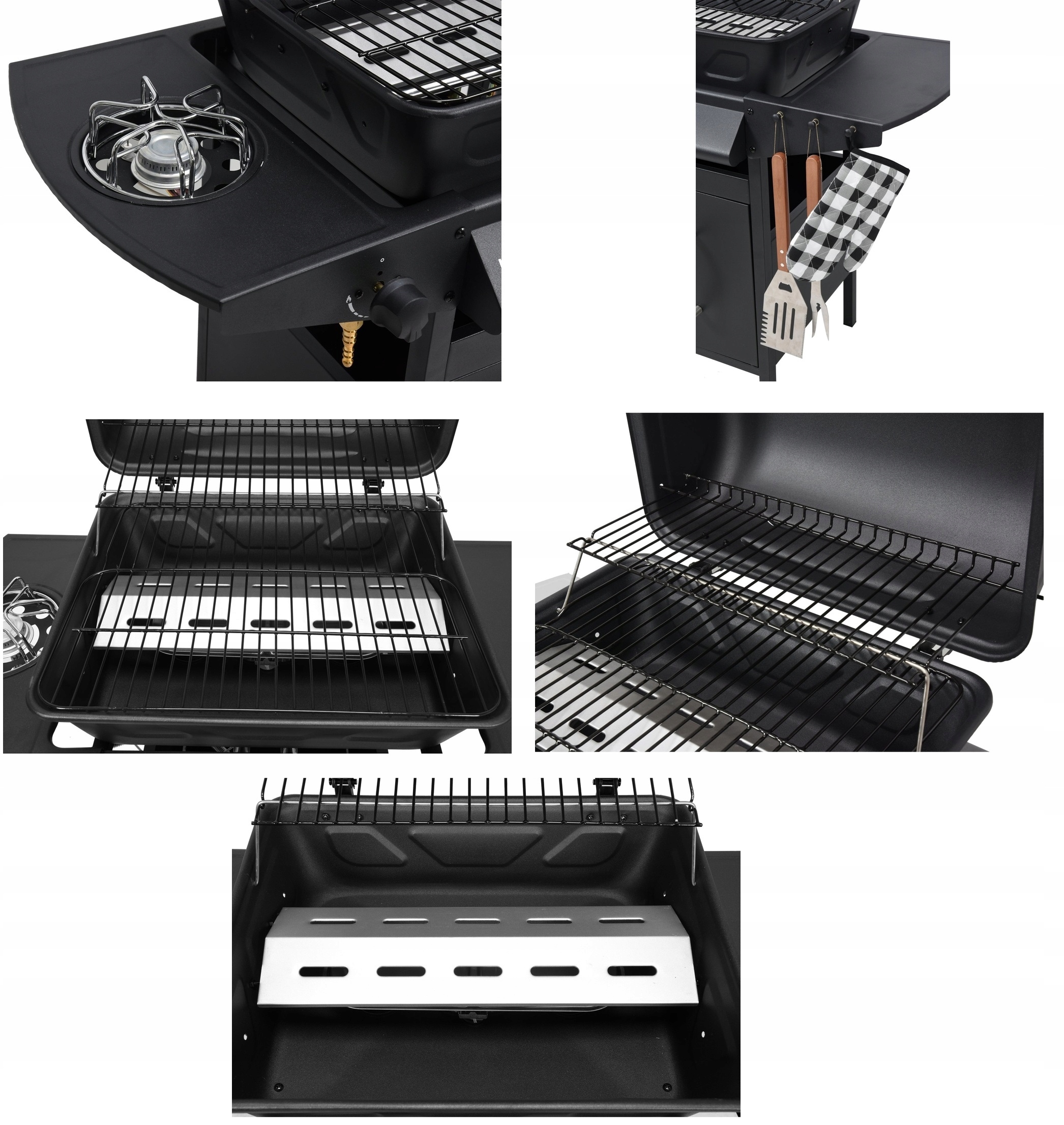 LUND GRILL GAZOWY OGRODOWY 2+1 8 KW PALNIK BOCZNY STALOWY RUSZT 99645