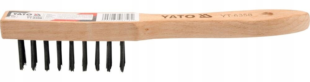 YATO SZCZOTKA DRUCIANA, DRUT STALOWY, 4 RZĘDY, RĘKOJEŚĆ DREWNIANA YT-6358