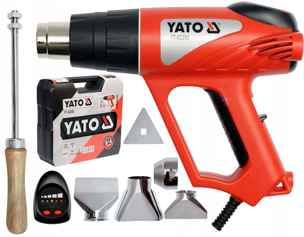 YATO OPALARKA 2000W 50~550°c WALIZKA LED + DYSZE