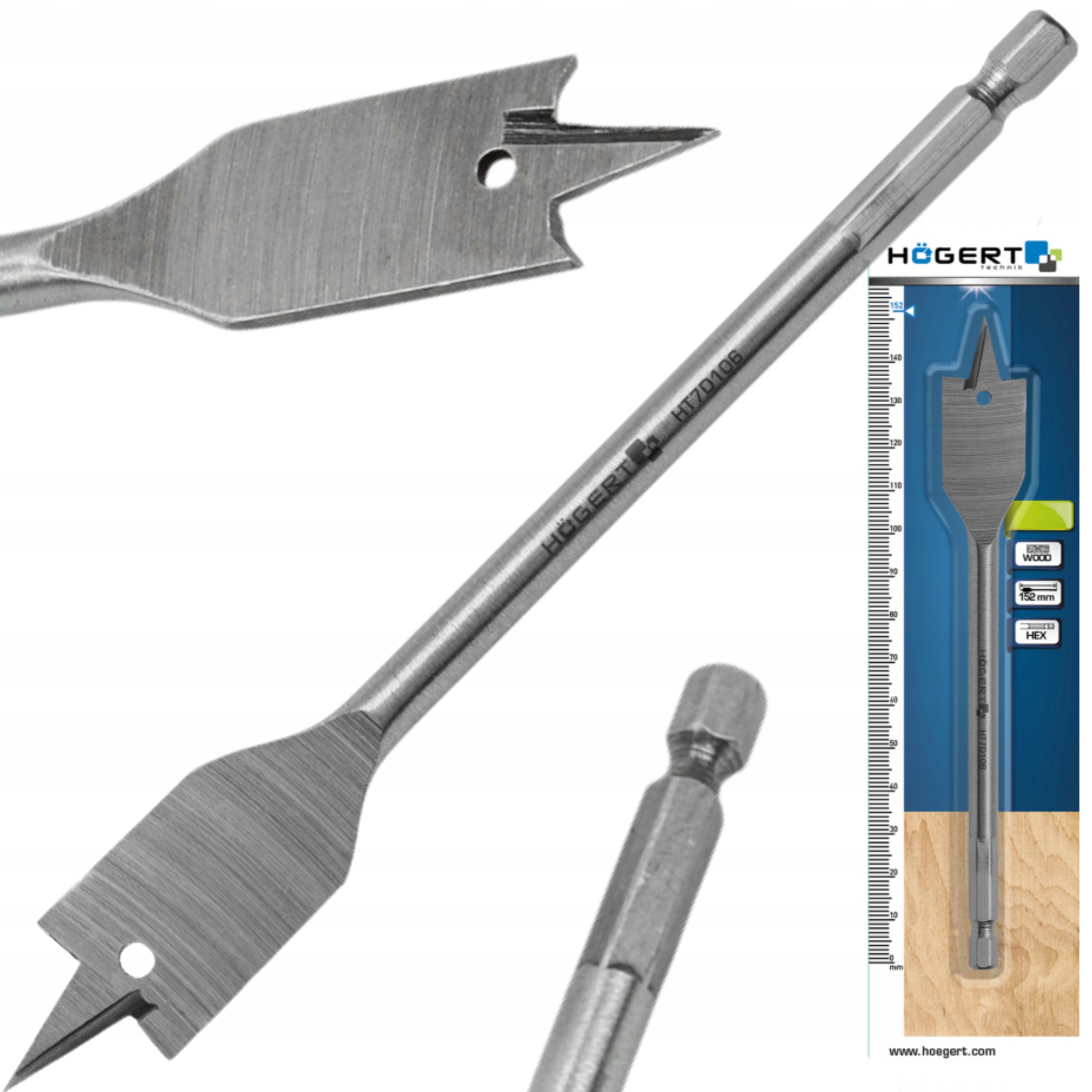 HOGERT WIERTŁO DO DREWNA PIÓRKOWE ŁOPATKOWE 28 x 152 MM HT7D128